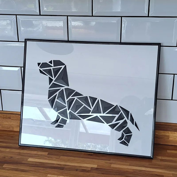 Geometric dog wall art - “Dachshund”