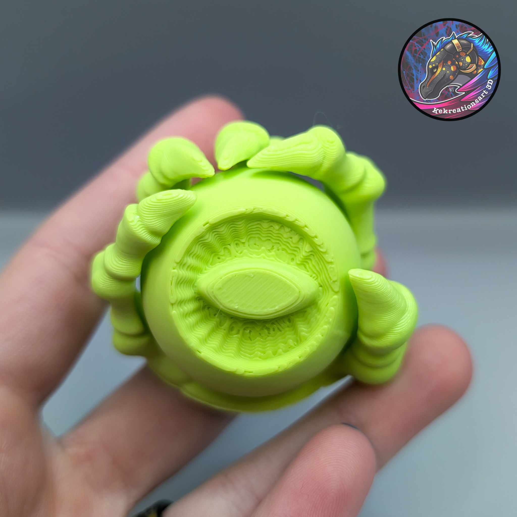 Skelly Claw Eye Ball Fidget Spinner Keychain