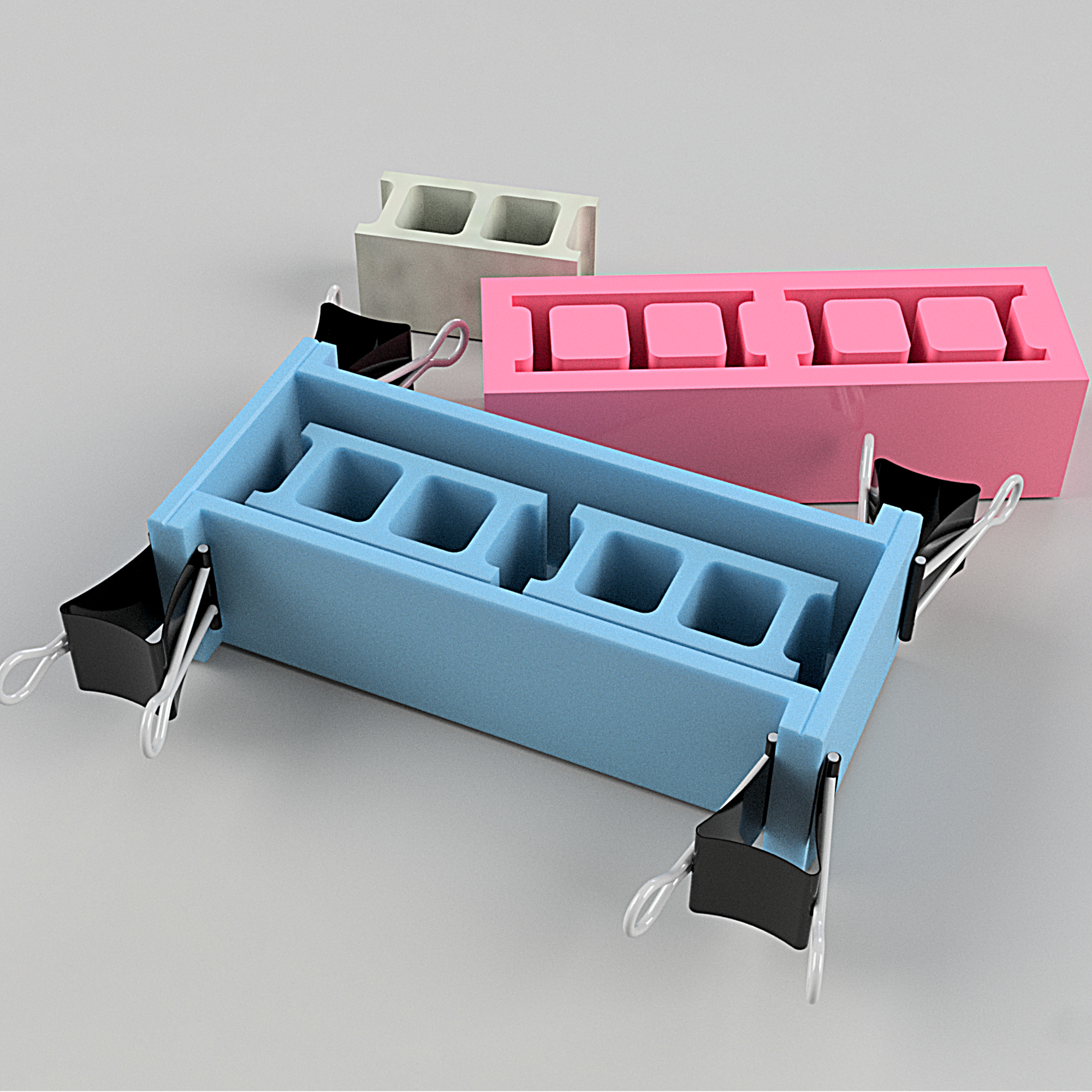 Mold for cement, gypsum brick casting