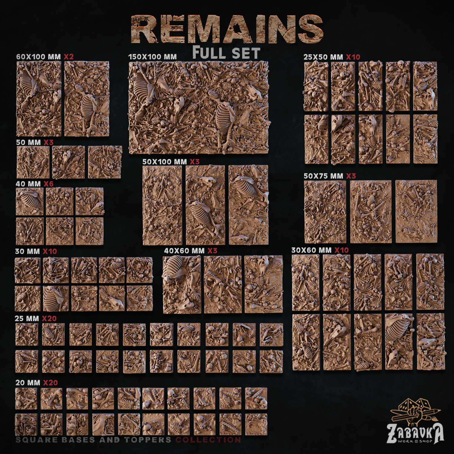 Remains [Square] - Bases and Toppers (Full Set)