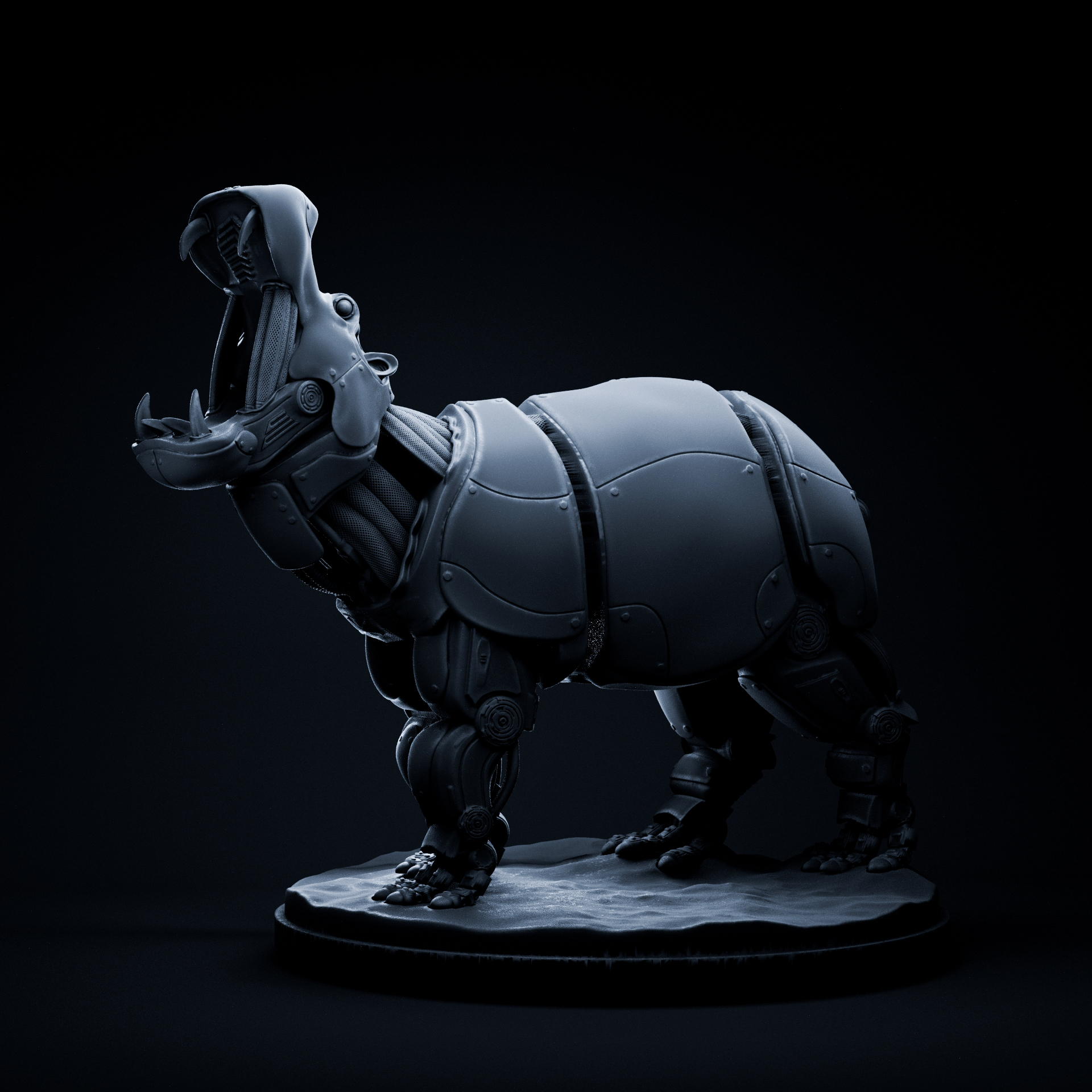 Hippopotamus sci fi mecha robot 32mm scale pre-supported sci-fi robot
