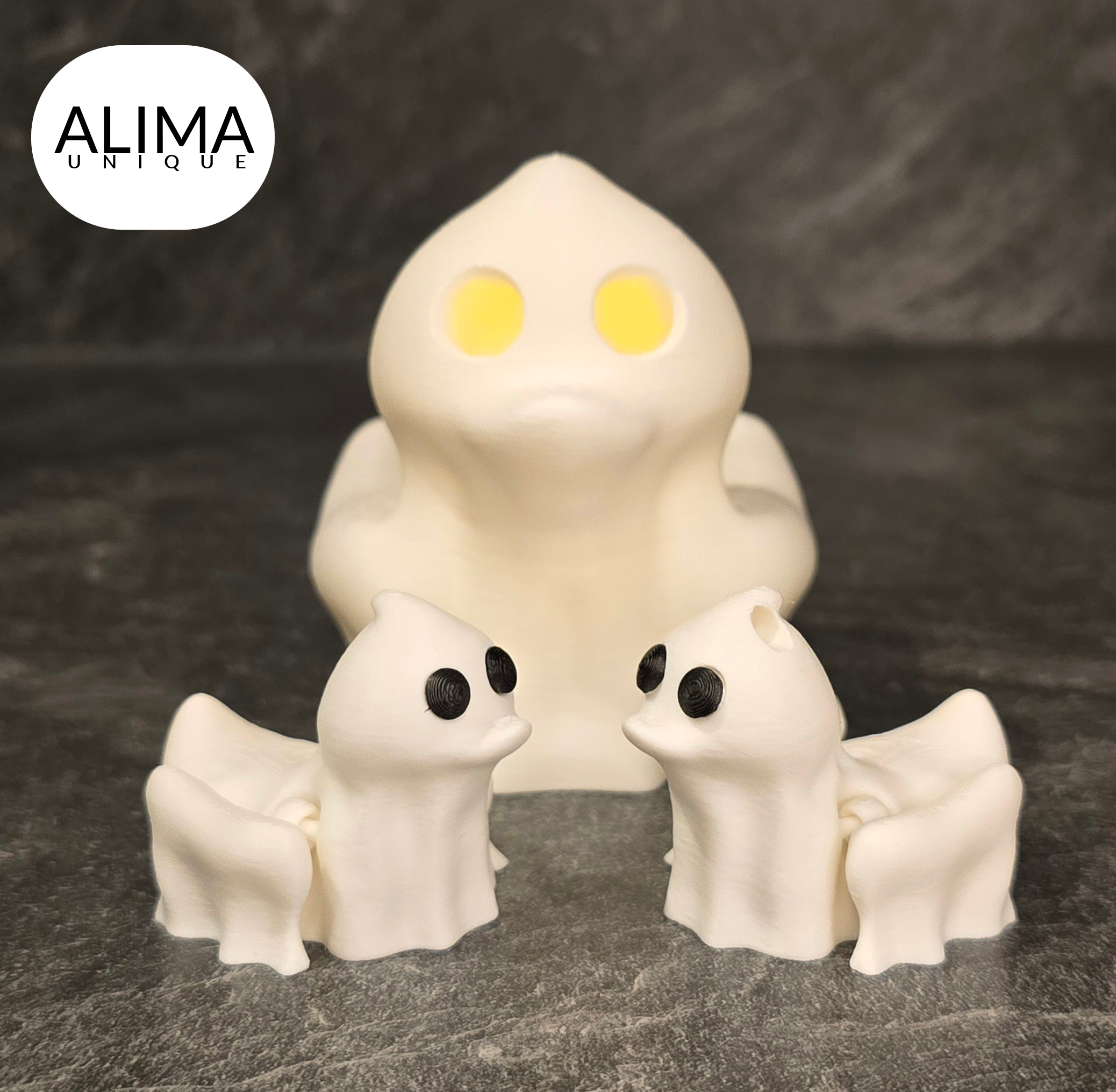 Flexi ghost duck + keychain + deco