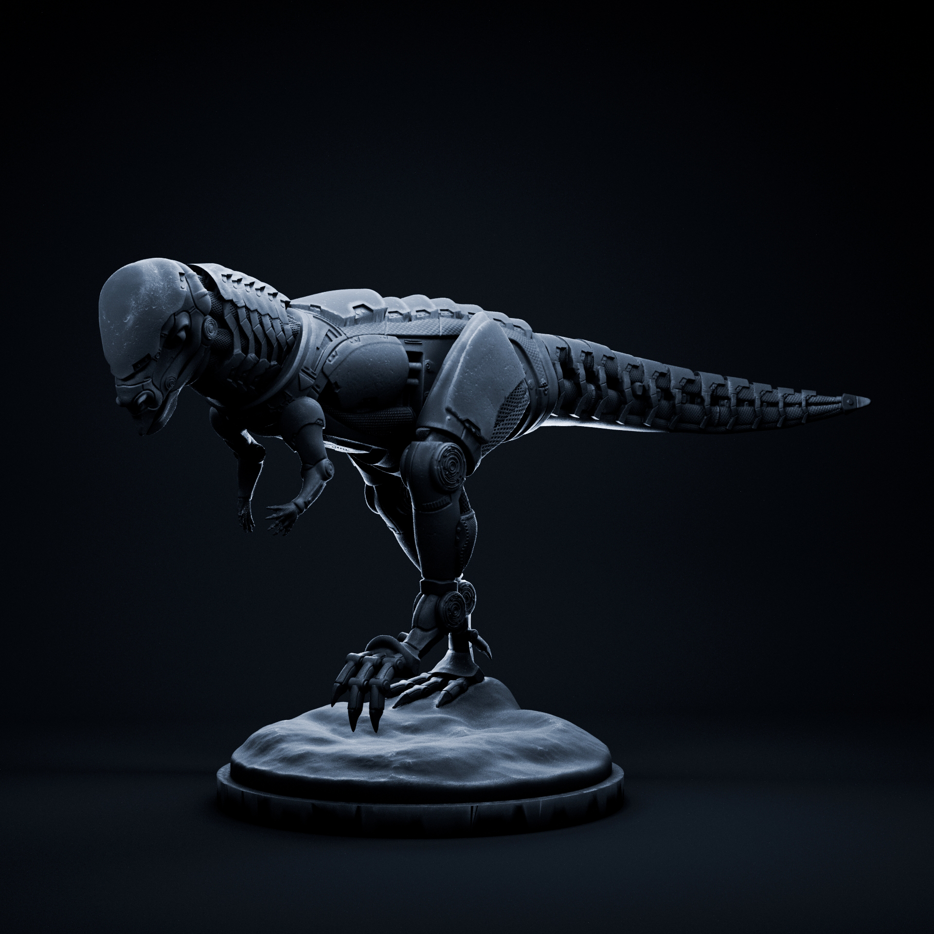 Pachycephalosaurus sci fi mecha robot 32mm scale pre-supported sci-fi robot