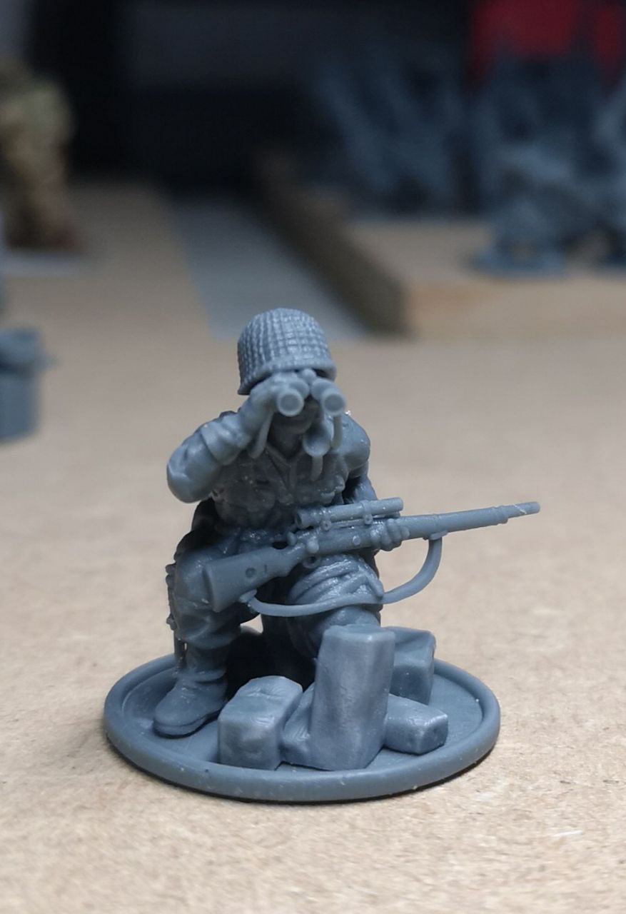 WW2 28mm US Paratrooper SNIPER (+3 Heads variants)