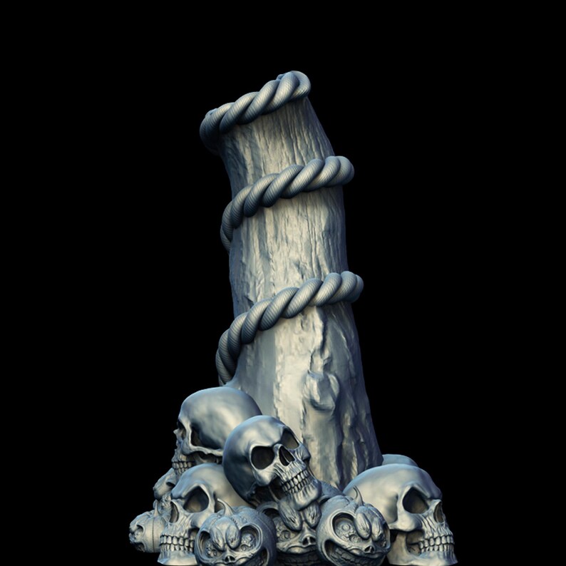 Horror Halloween Pumpkin Skull Tree Candle Holder 3D Printer STL File Format