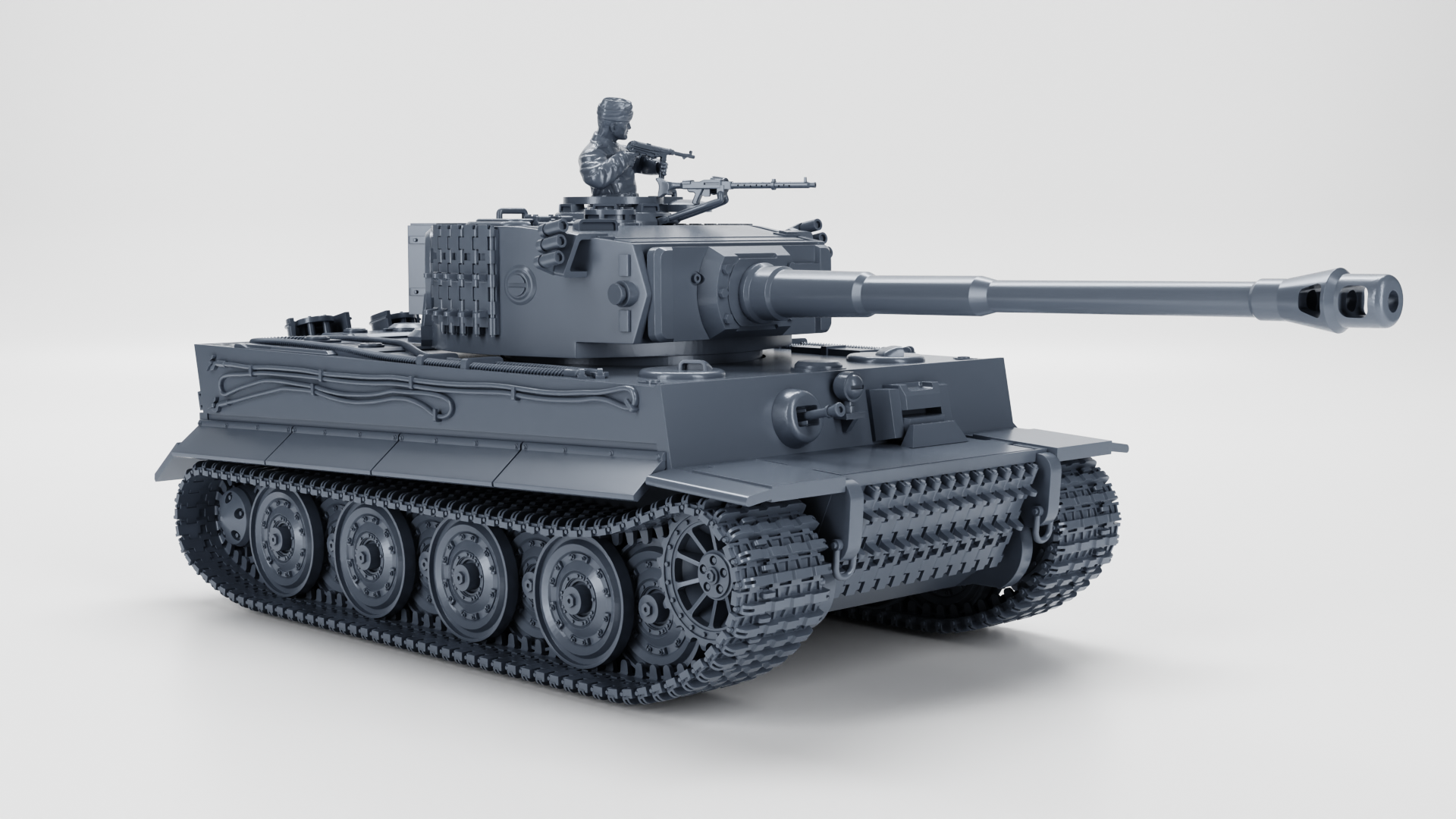 Tiger I Ausf.E (Sd.kfz.181) + 3 Tankmen (Germany, WW2)
