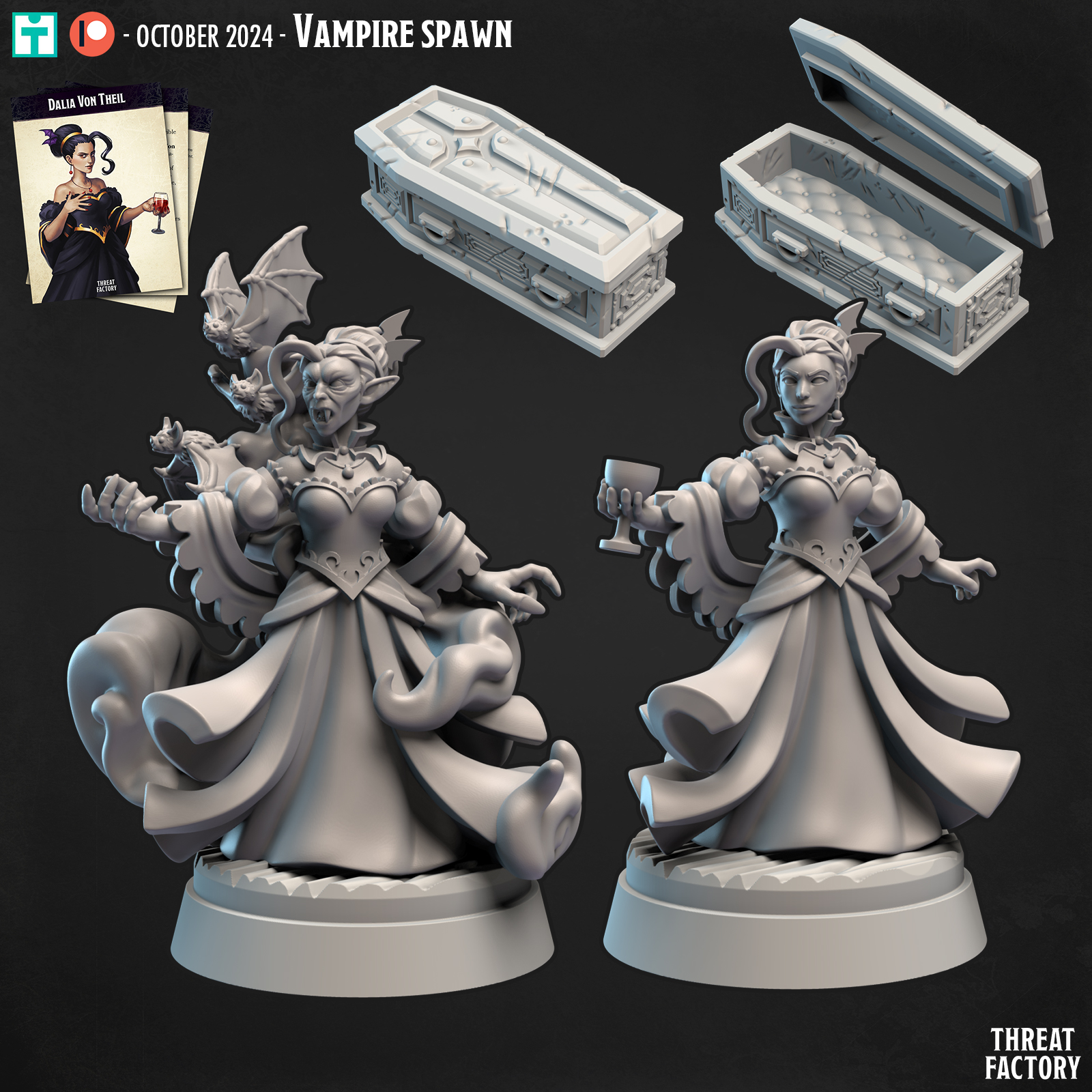 Vampire Lady & human form & coffin