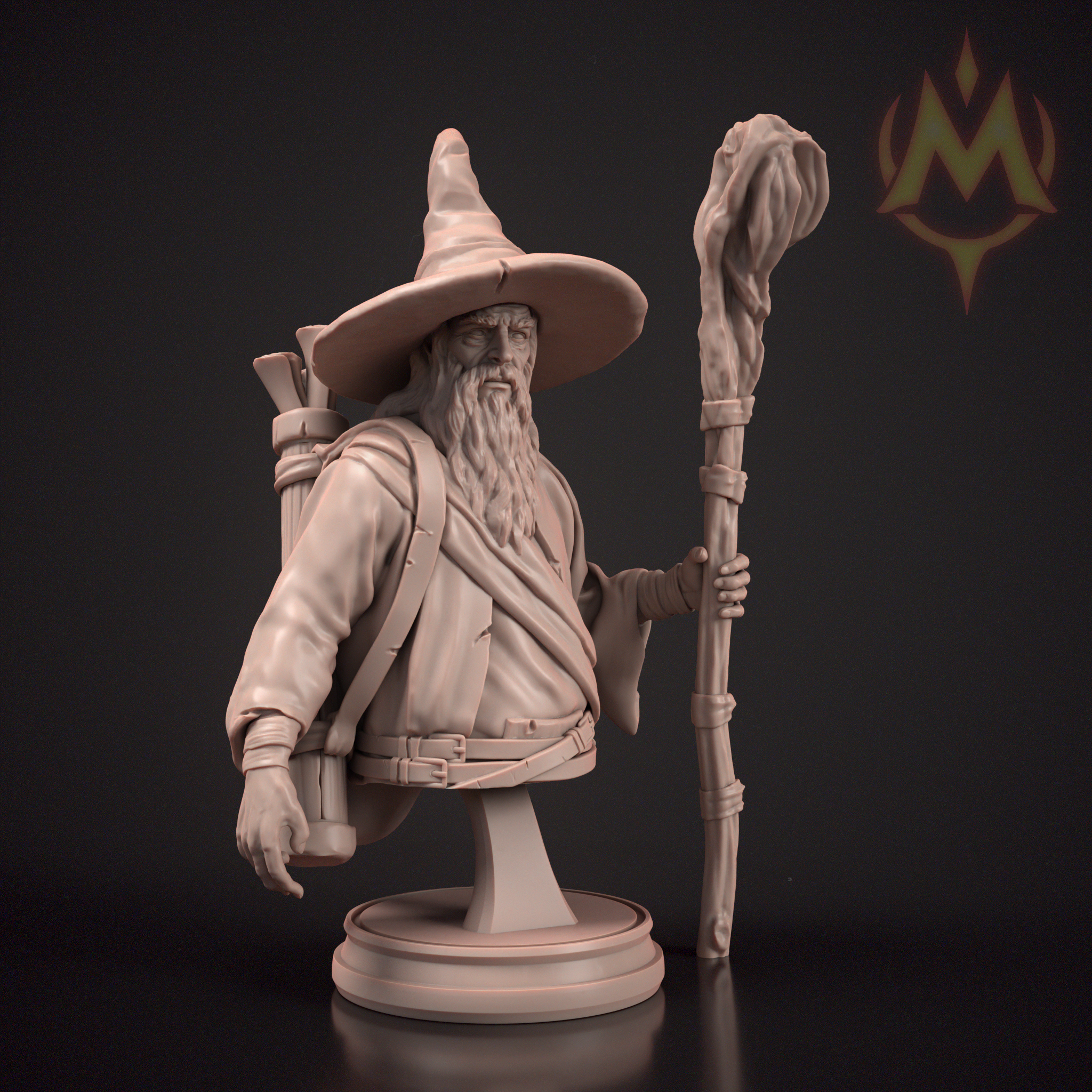 Green Wizard Bust