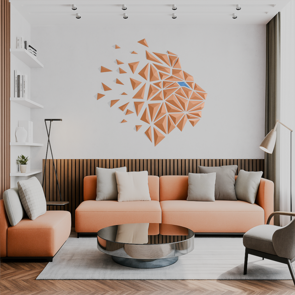 Geometric Lion wall art (version a)