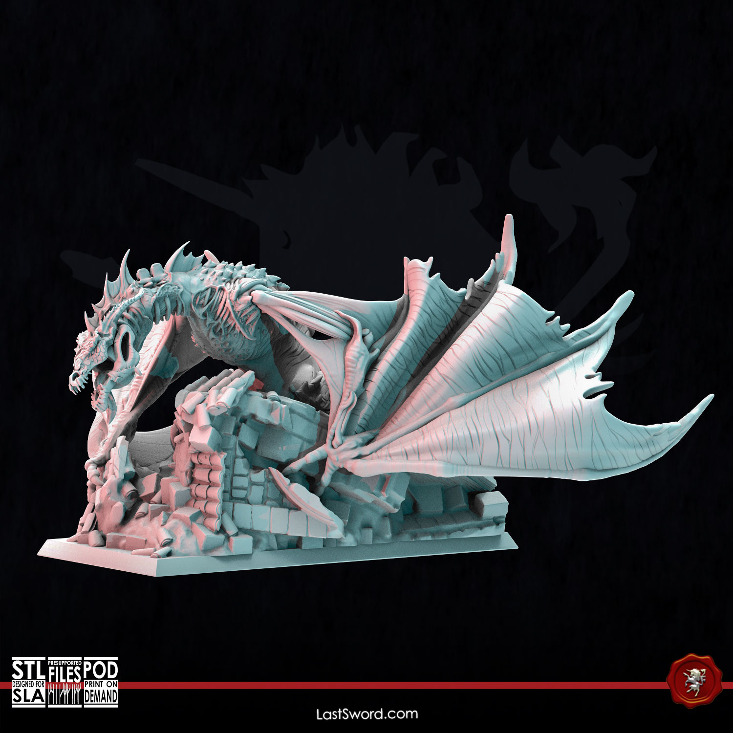 Zombie Dragon | Pre-Supported | 30mm Undead