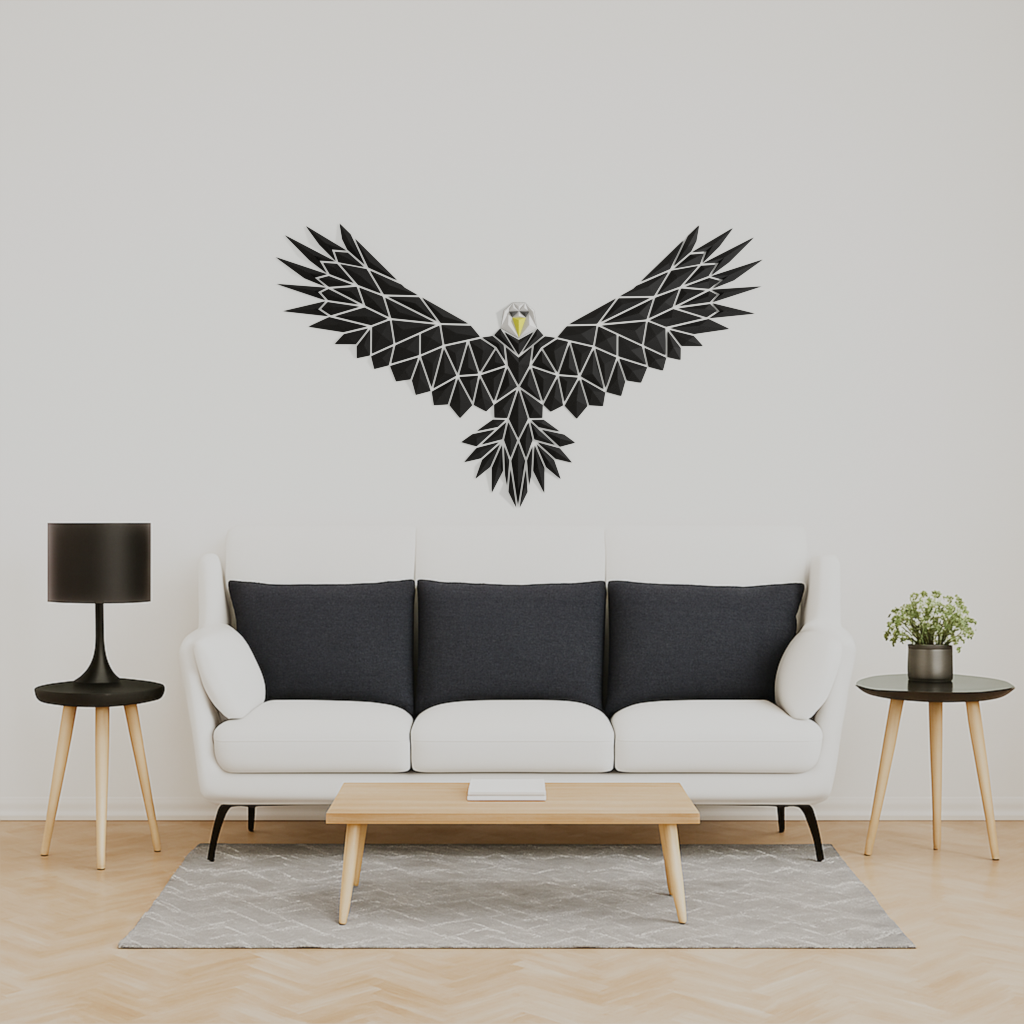 Geometric eagle wall art