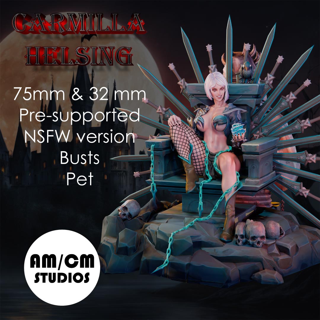 Carmilla Helsing: 3d printable Vampire Pin-Up (Commercial license)