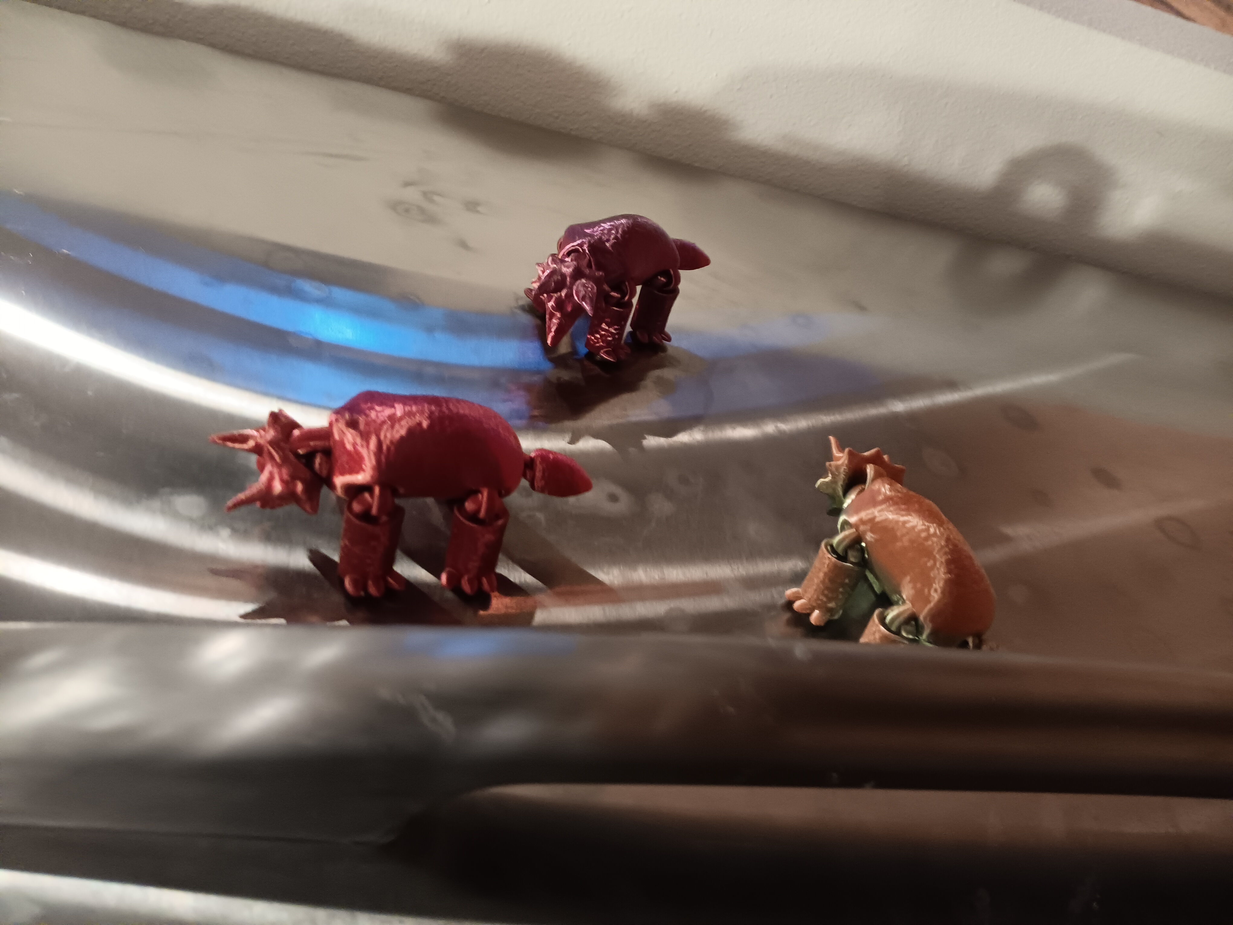 Flexi Triceratops Magnet - print in place - fidget toy