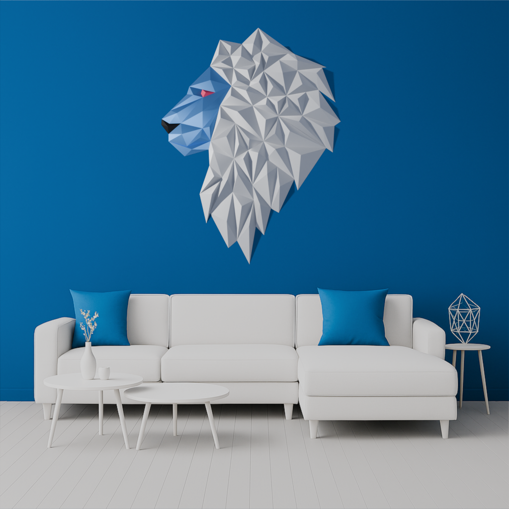 Geometric Lion wall art (version b)