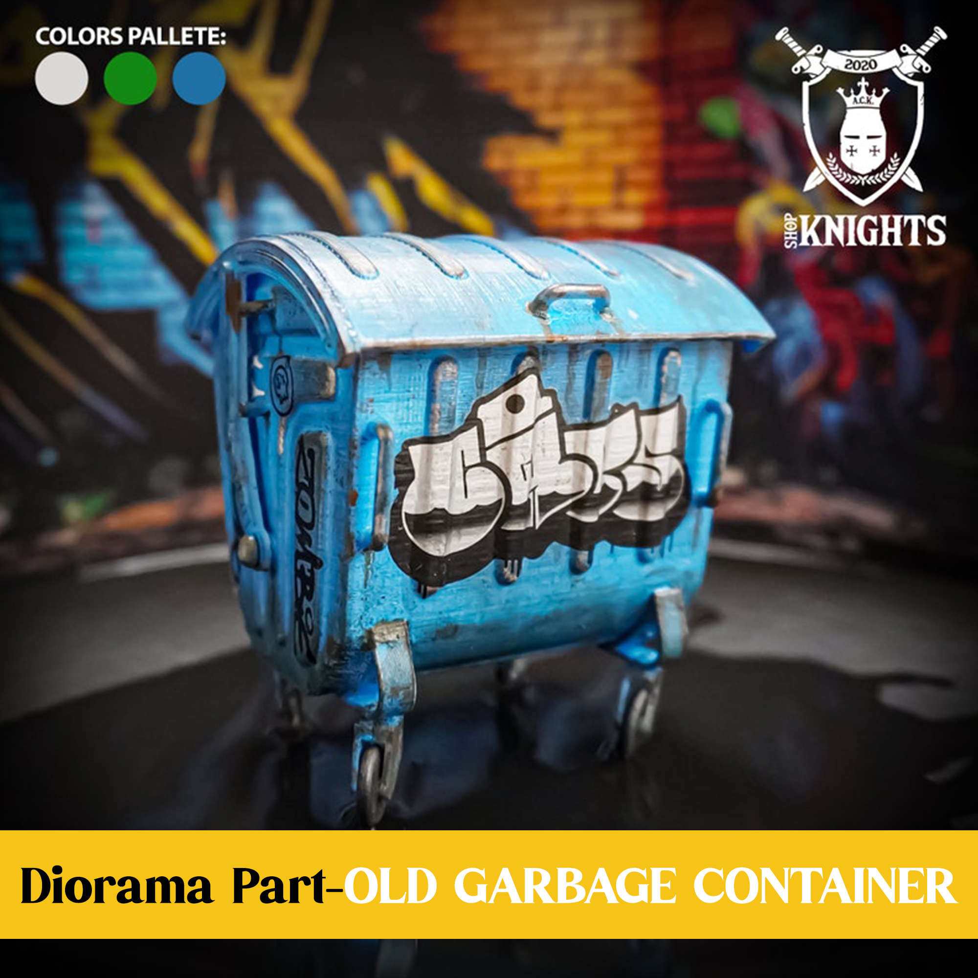 OLD GARBAGE CONTAINER Dumpster Diorama Accessories