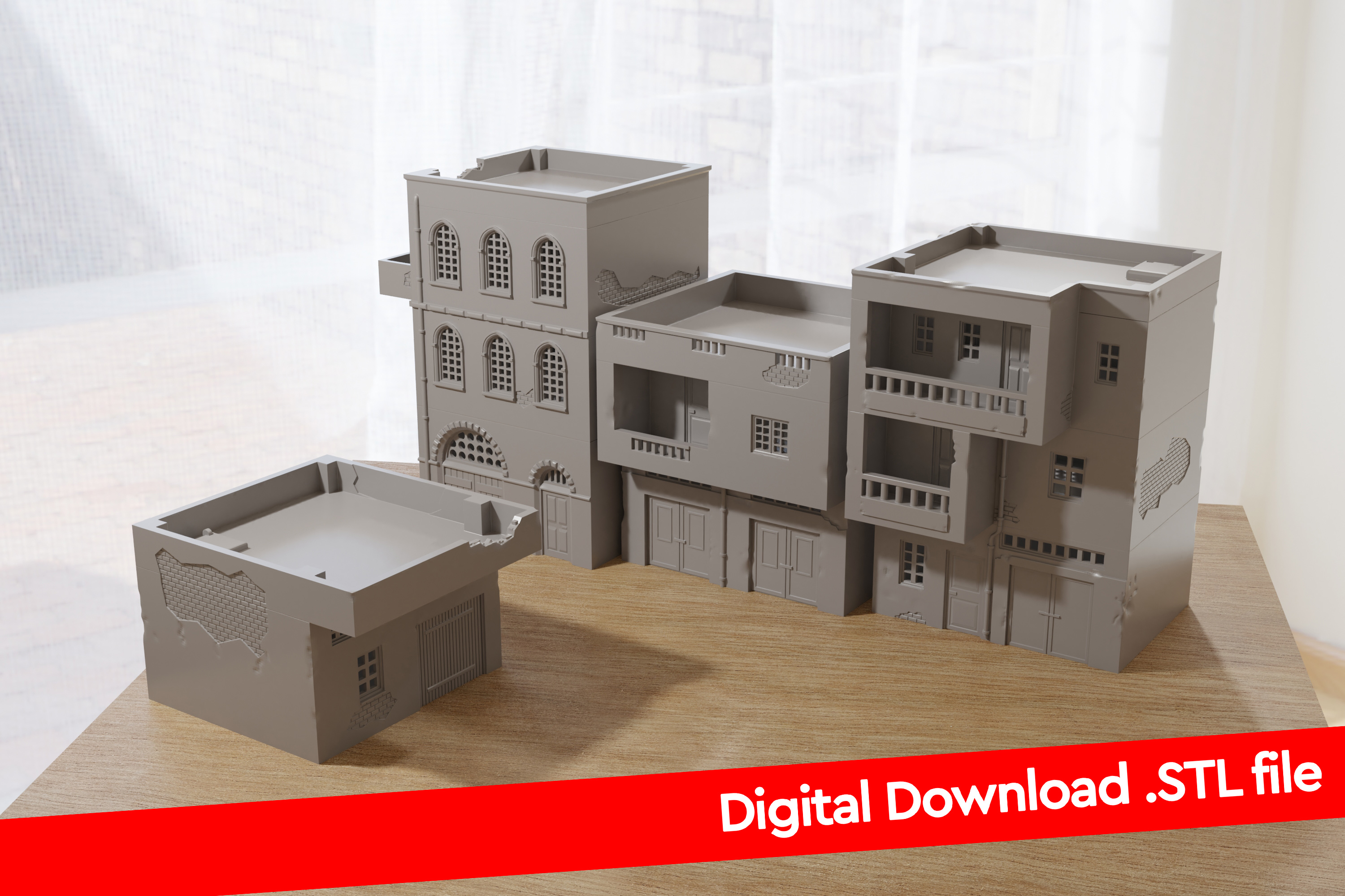 Arab Urban Buildings Set Volume1 - WW2, Modern Warfare Wargaming Terrain