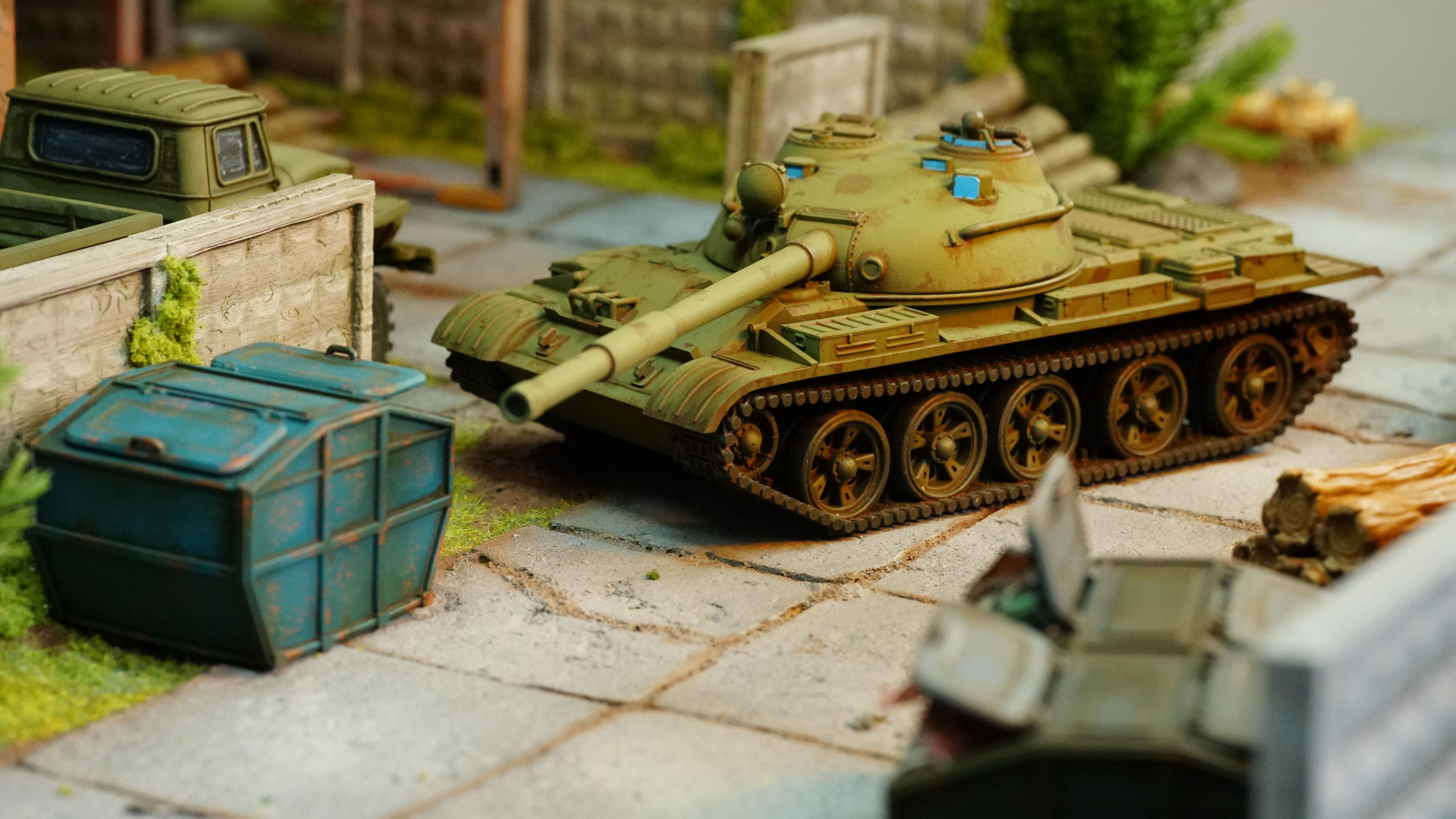 T-62 Tank with improvised modular armor.