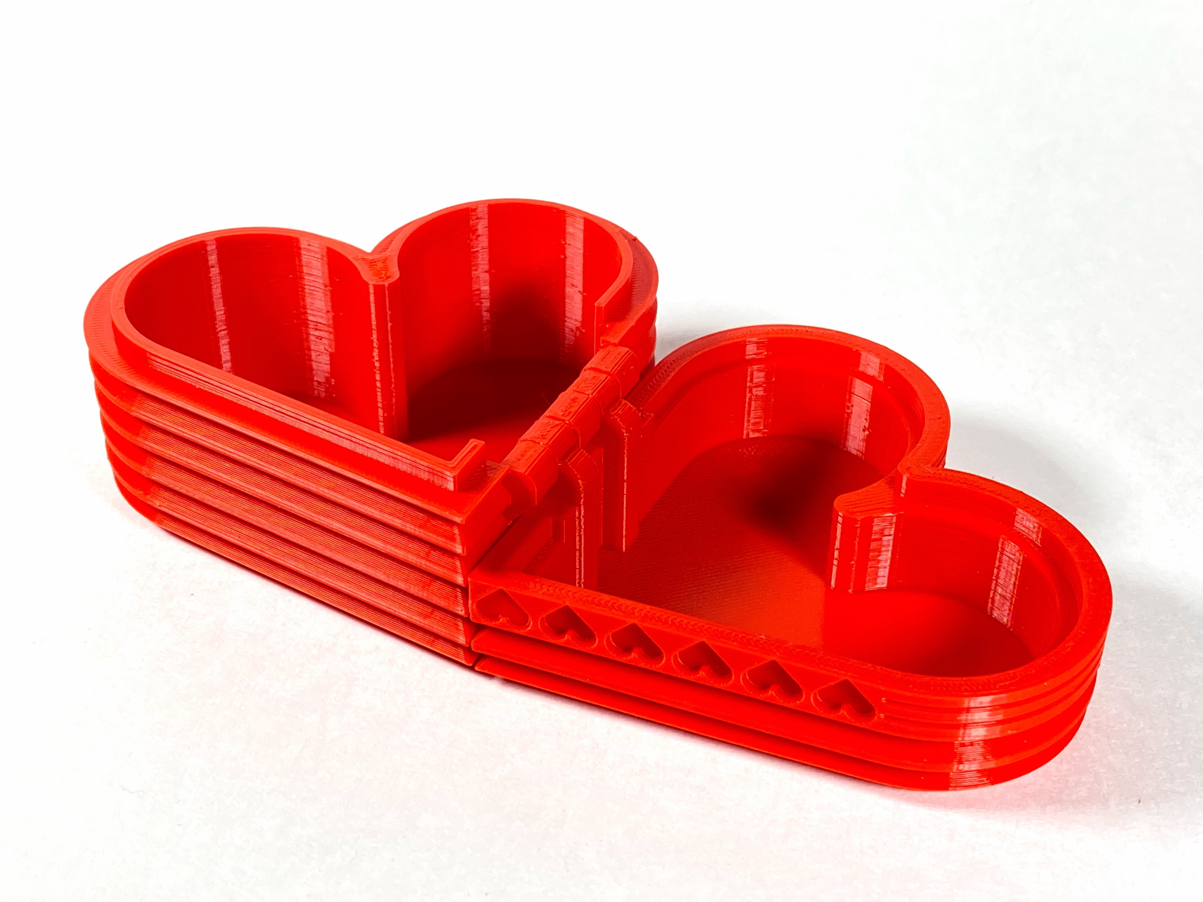 Decorative Valentines Day Heart Box w/Print-In-Place Hinges | Heart Shaped Gift Box