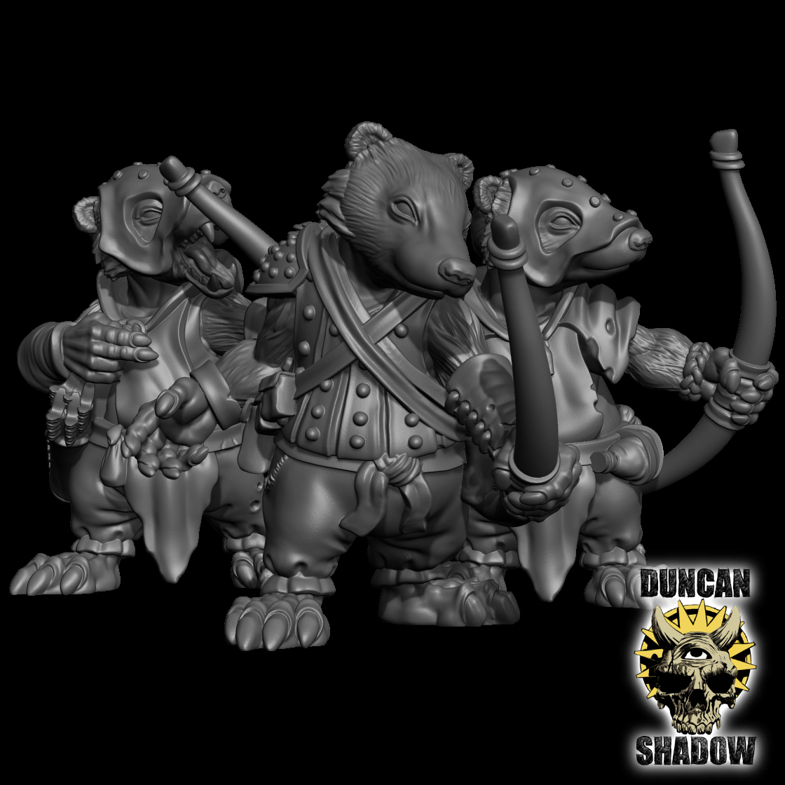 Badger Folk Ranger with Bows (Pre Supported)