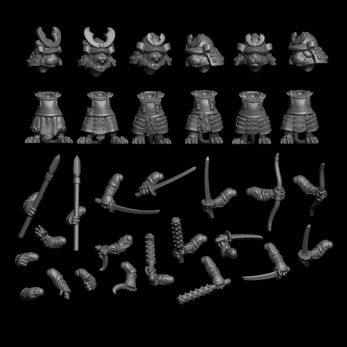 Mousle Samurai Multipart Kit (Pre Supported) (S)