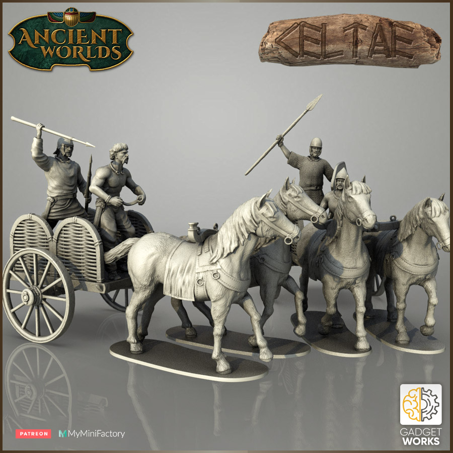 28mm 2 Celtic War Chariots - Celatae