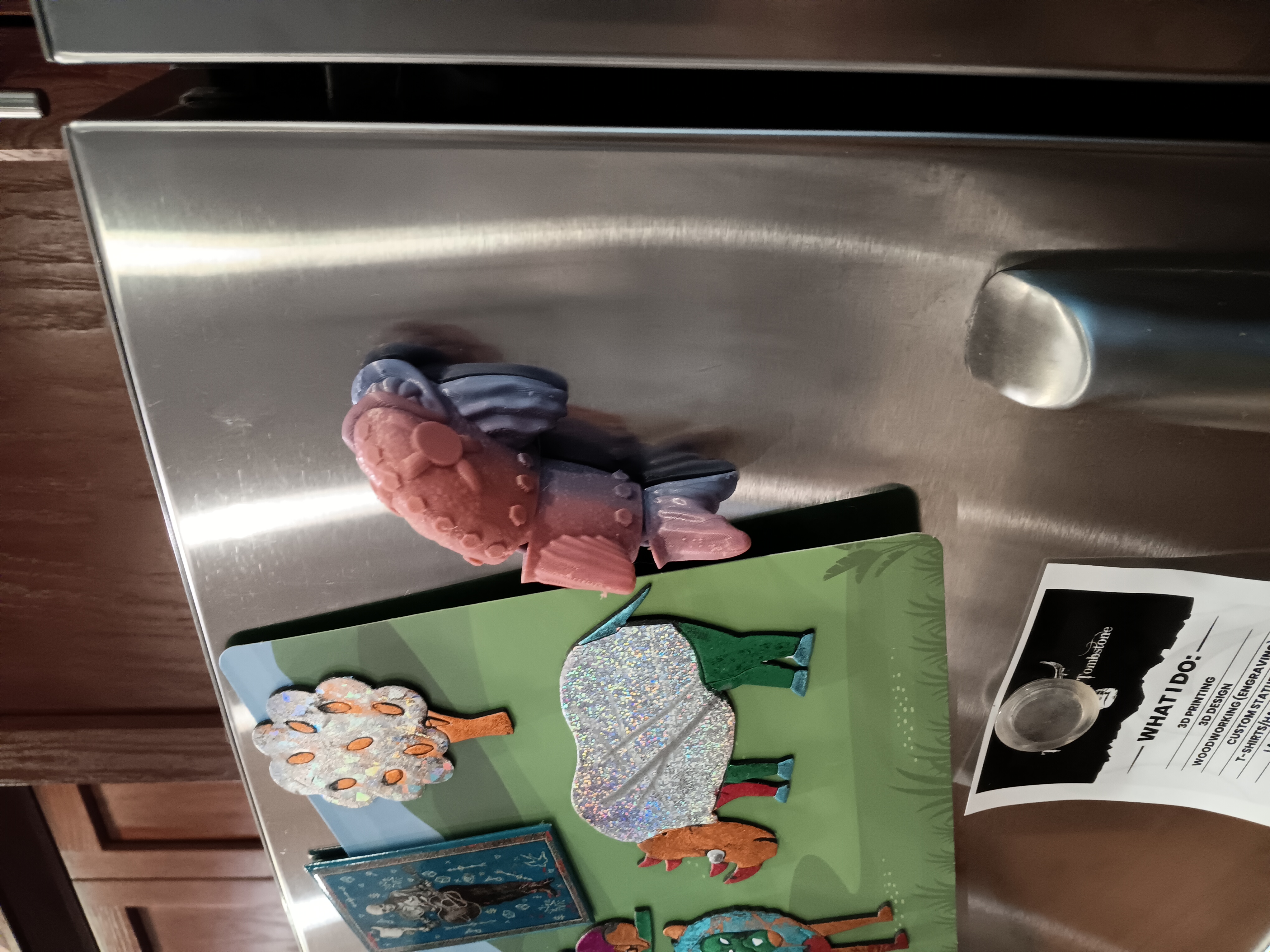 Bio Mechanical Piranha Magnet - flexi fidget toy - print in place
