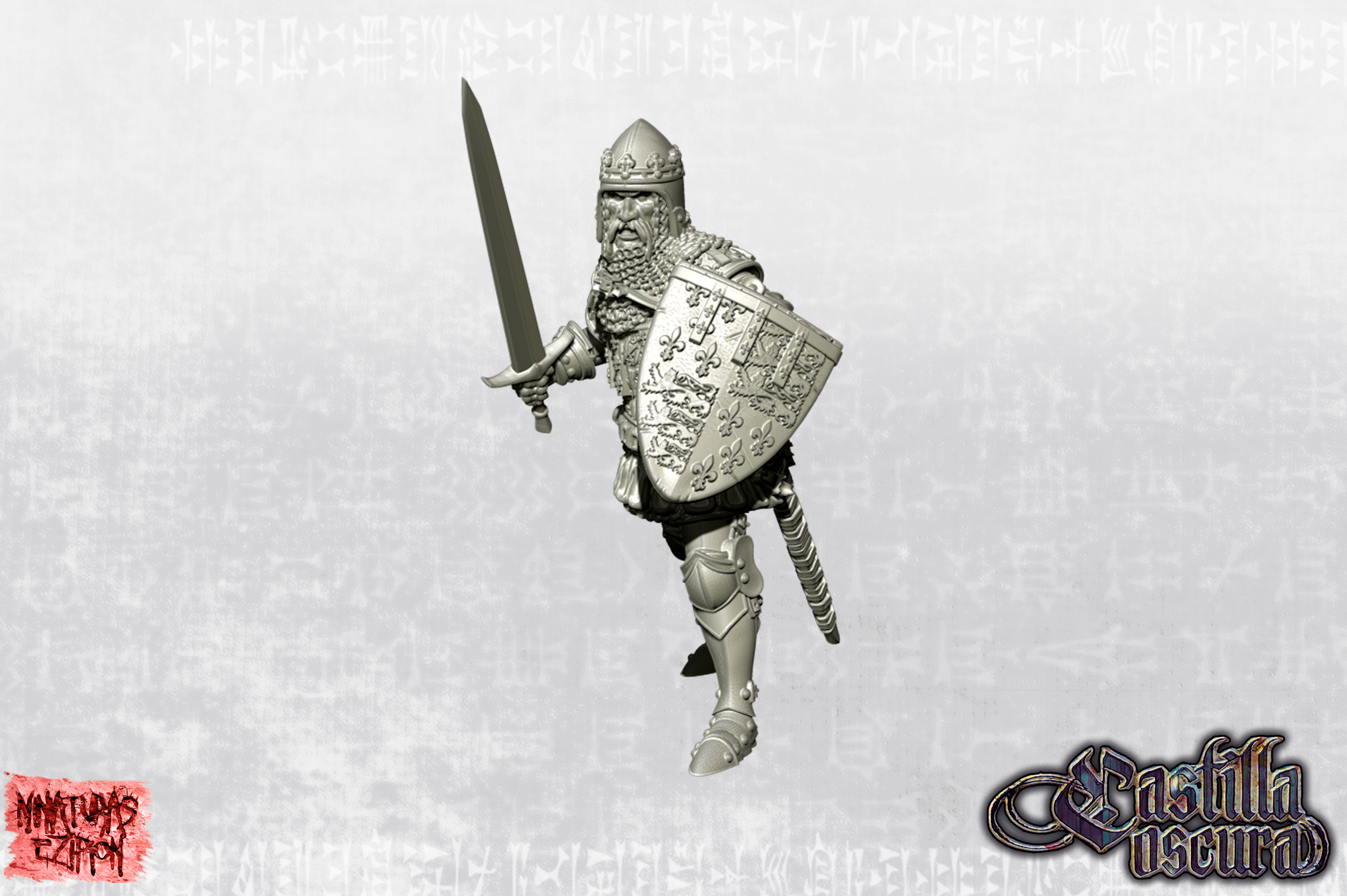 "Black Prince on Foot with crowned bascinet"