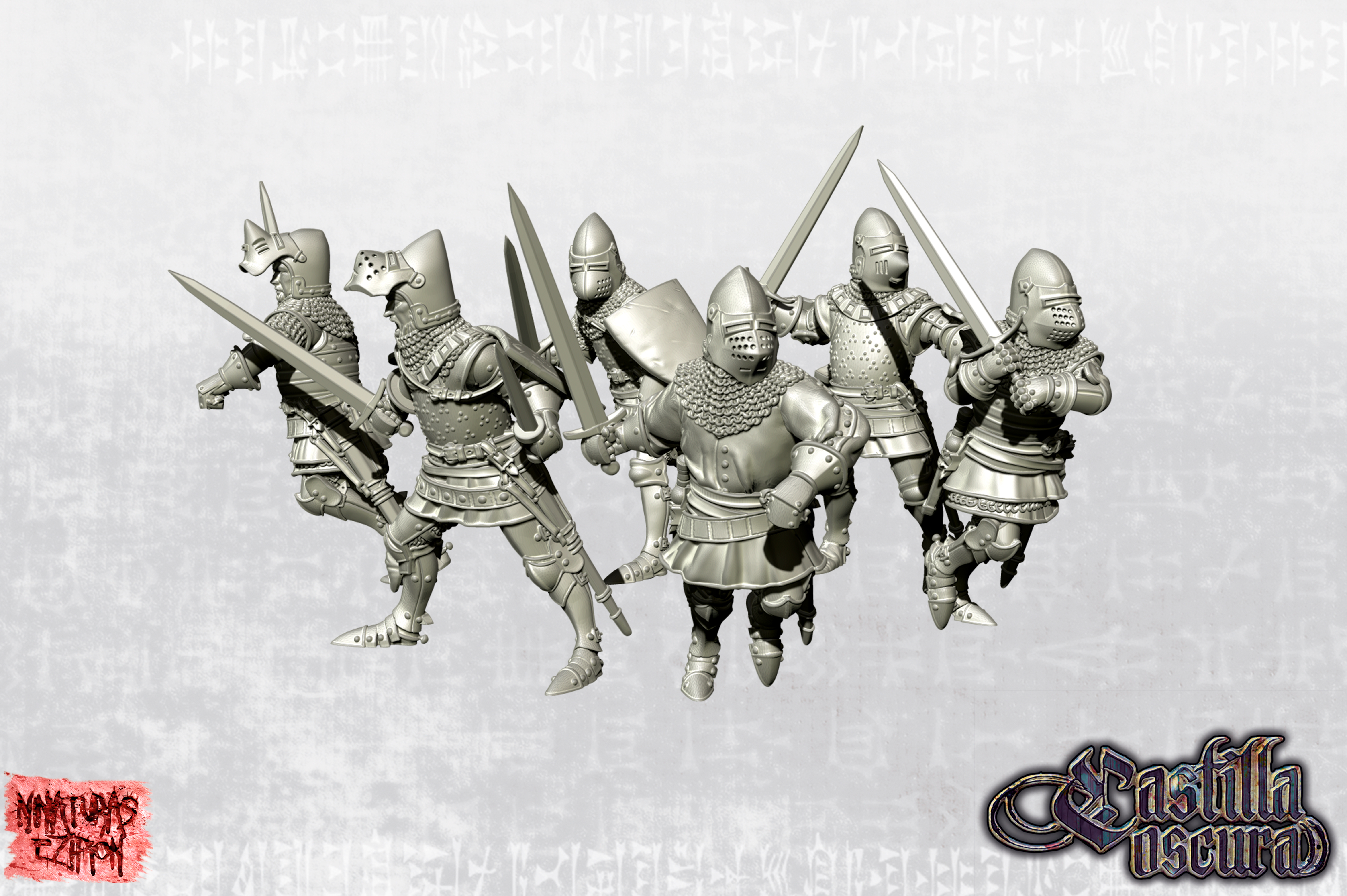 English Knights on foot with sword - 14th Century - 2024 Set