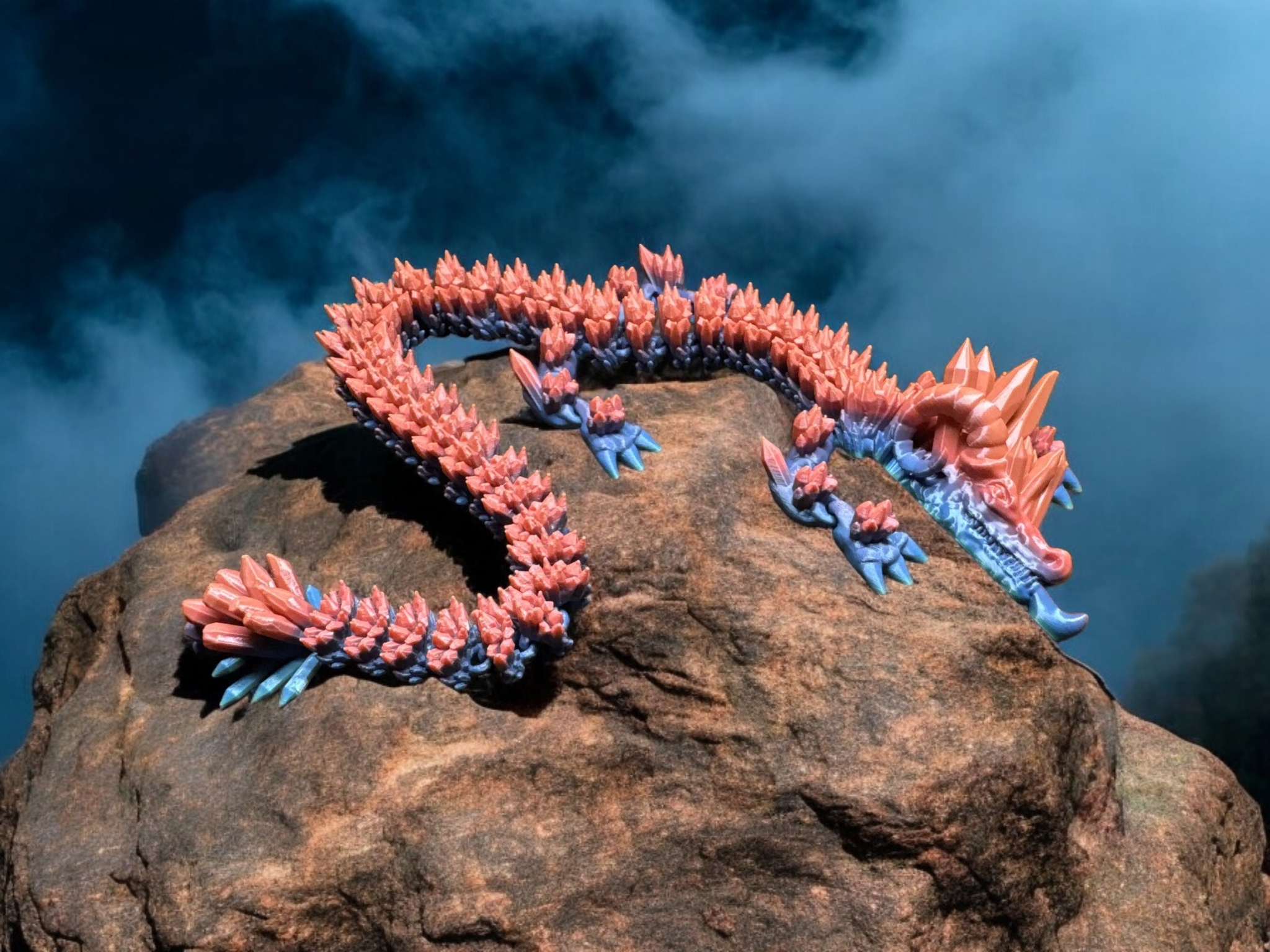 ARTICULATED AMETHYST CLUSTER DRAGON