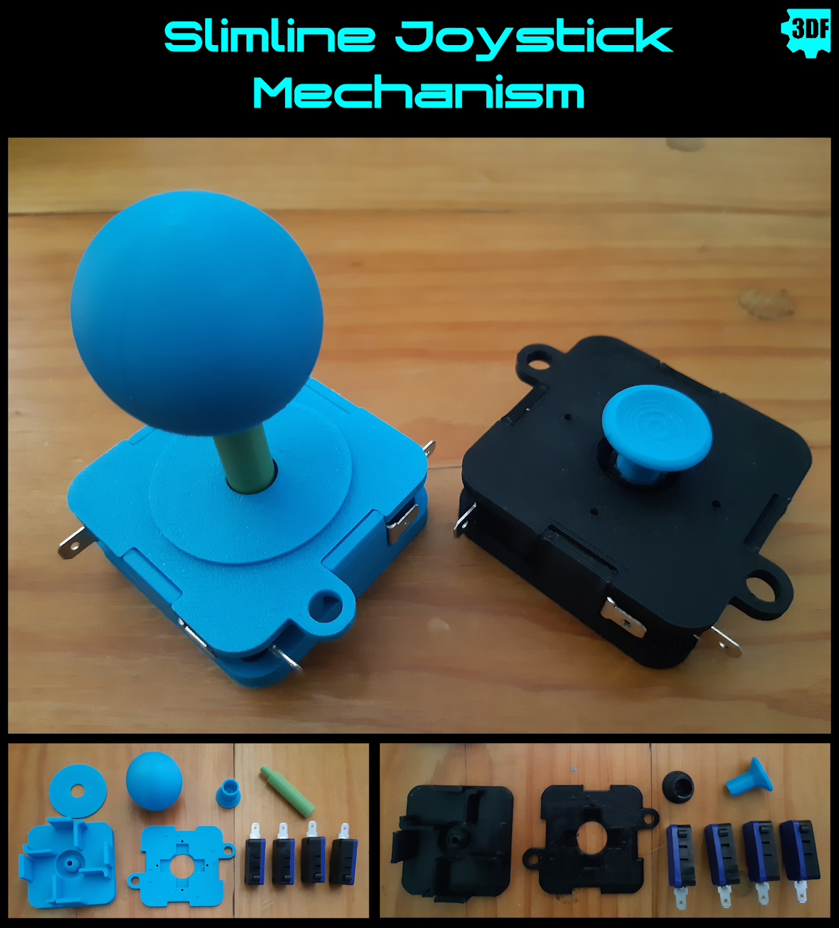 Slimline Joystick Mechanism - 19mm thick - Good for a Thumbstick