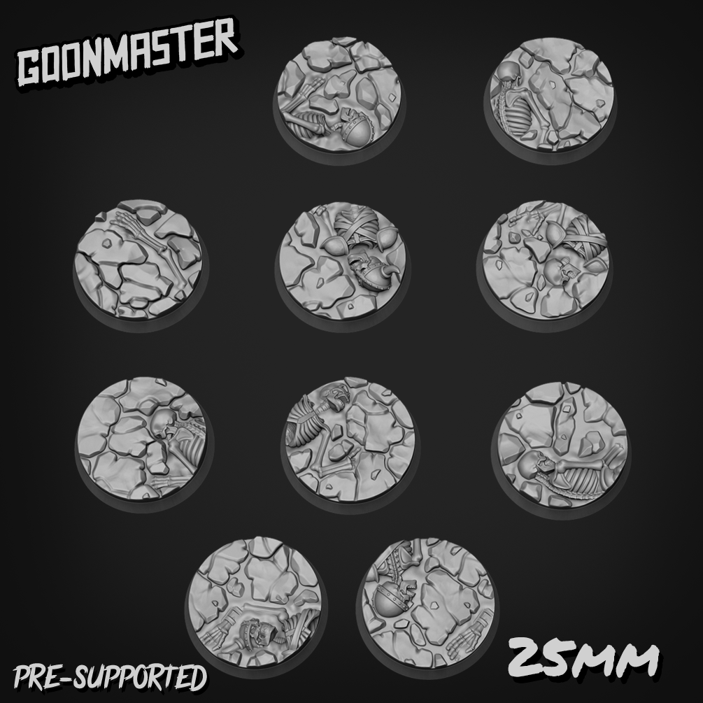 Dried Mud and Bone Bases/Toppers 25mm Round x 10