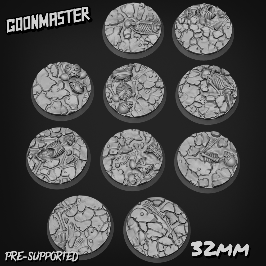 Dried Mud and Bone Bases/Toppers 32mm Round x 10