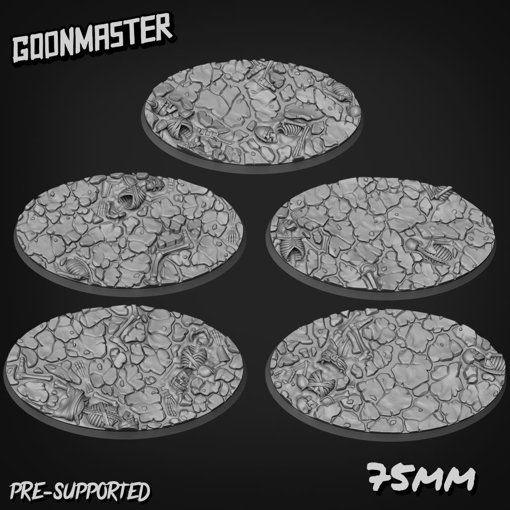 Dried Mud and Bone Bases/Toppers 75mm x 42mm Oval x 5
