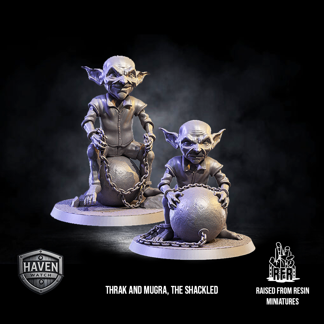Thrak and mugra, the shackled bundle - Tabletop miniatures (Pre-Supported)