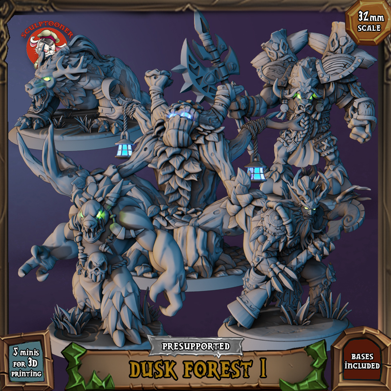 Dusk Forest 1 - 32mm scale pre-supported set