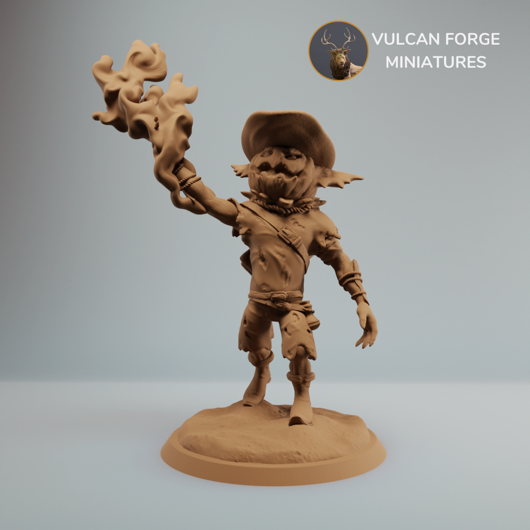 Goblin Gremlin Pumpkin Mage sorcerer with hat - pre supported