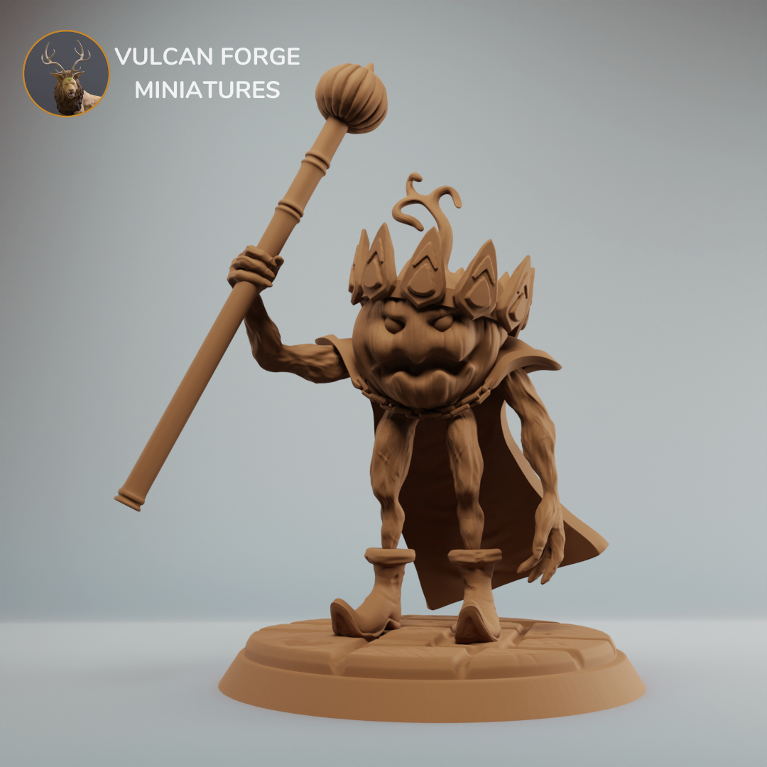 The Pumpking, Pumpkin King with staff and crown - pre supported