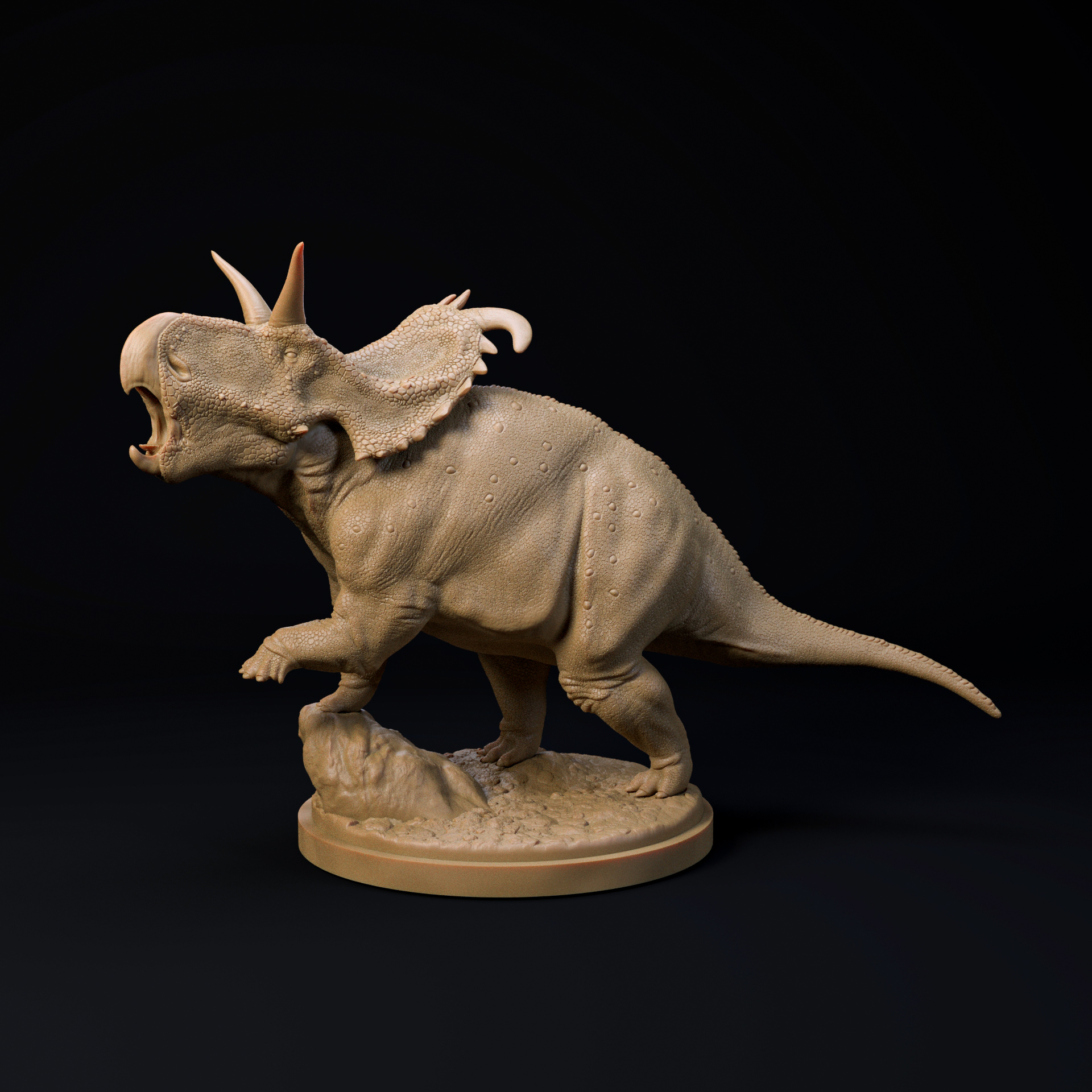 Lokiceratops roar 32mm scale - pre-supported dinosaur companion