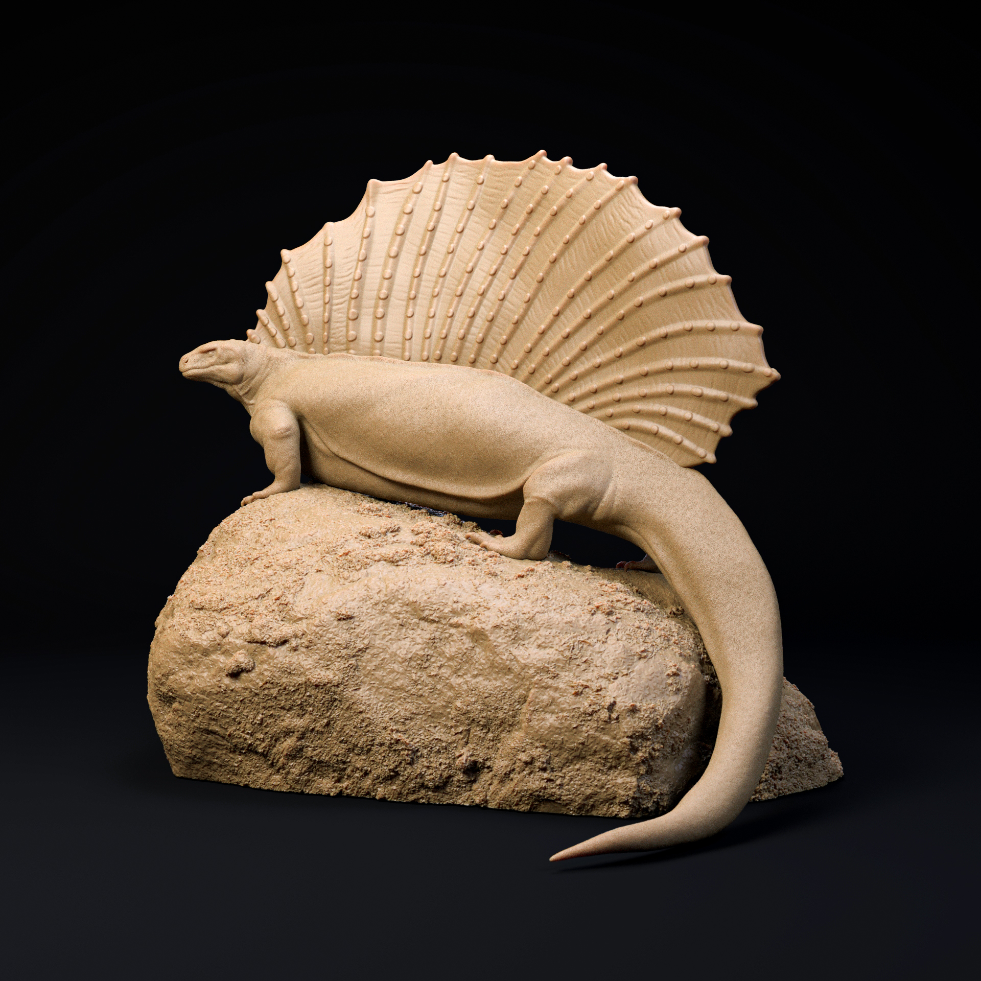 Edaphosaurus 1-35 scale pre-supported synapsid