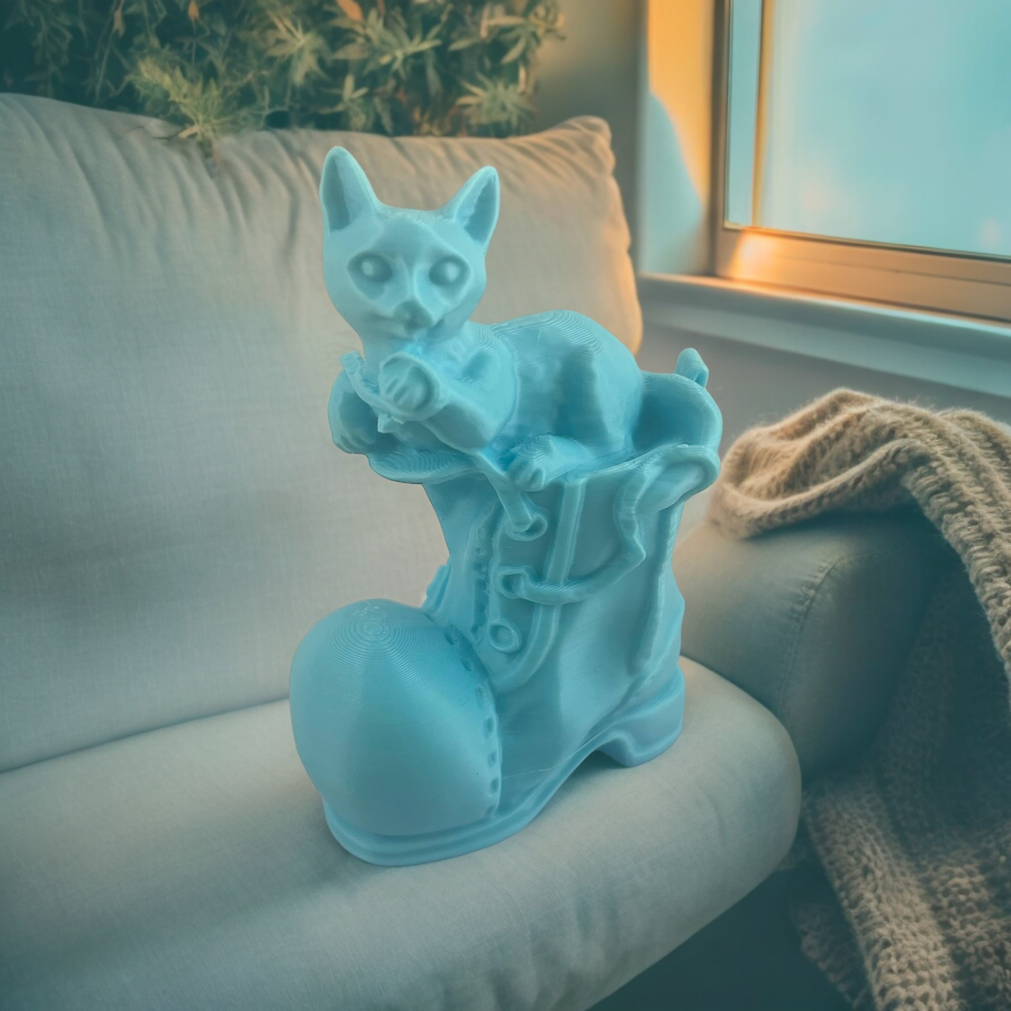 Cat on boot kitty