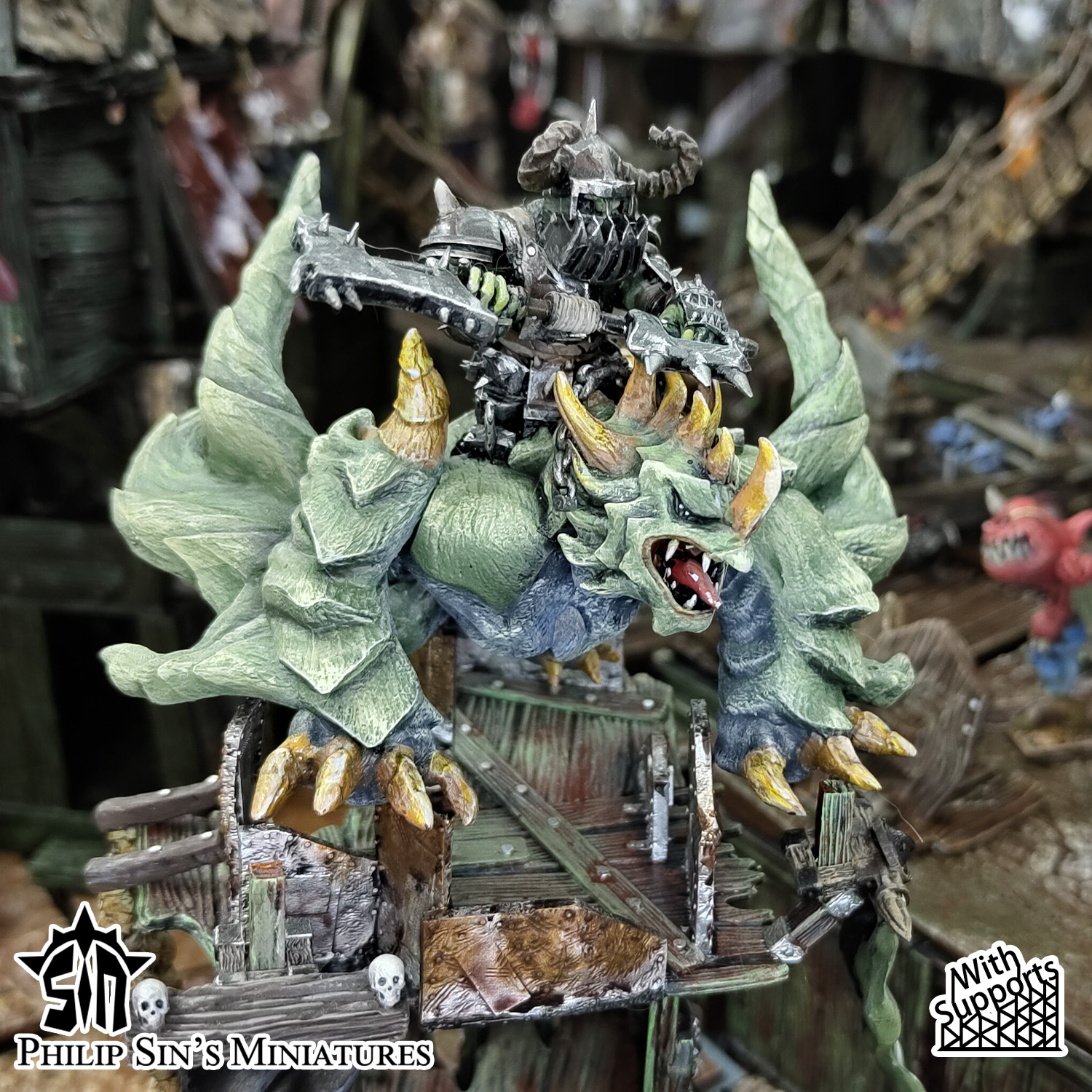 Black Orc Boss on Wyvern