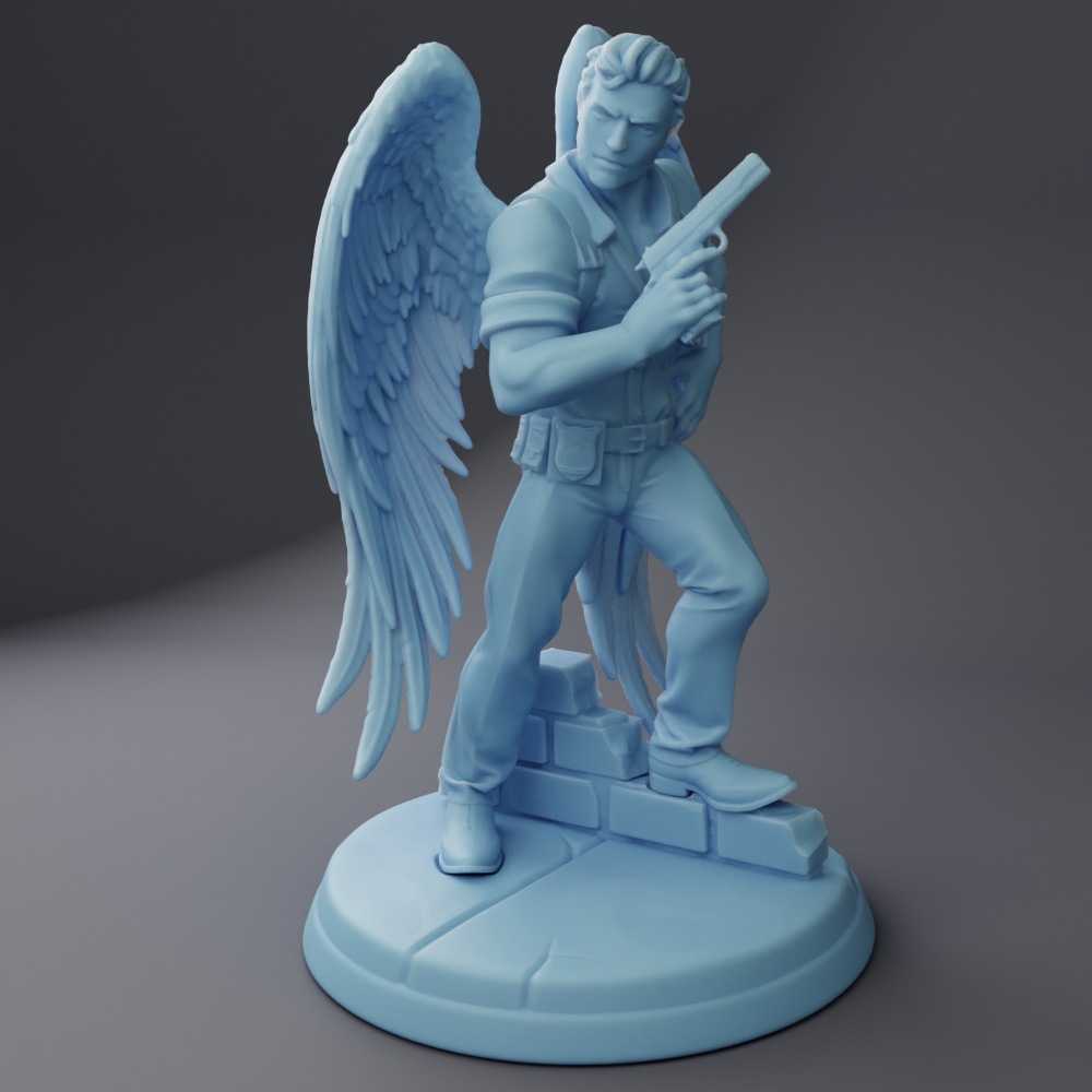 Sariel the Aasimar Detective ( Male Celestial / Modern / Officer )