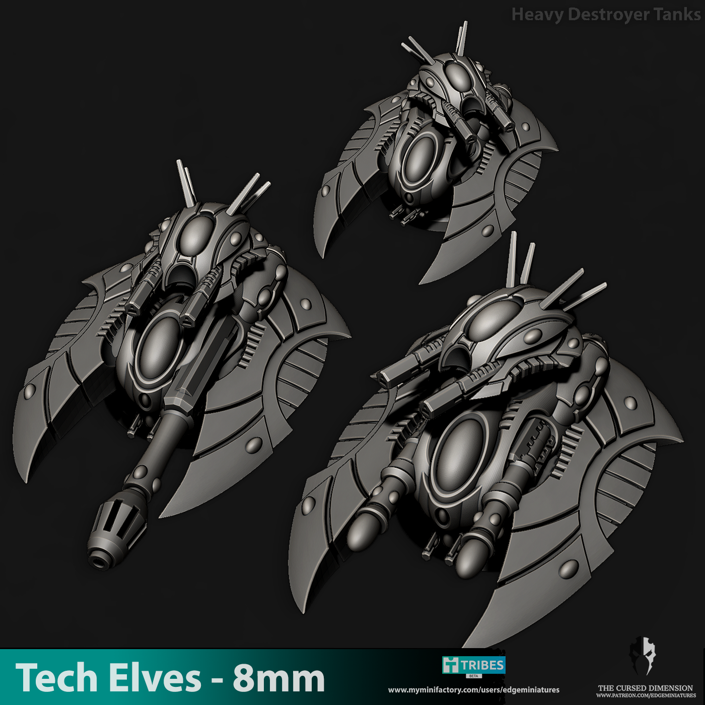 Heavy Destroyer Tanks - Tech Elves - 8mm
