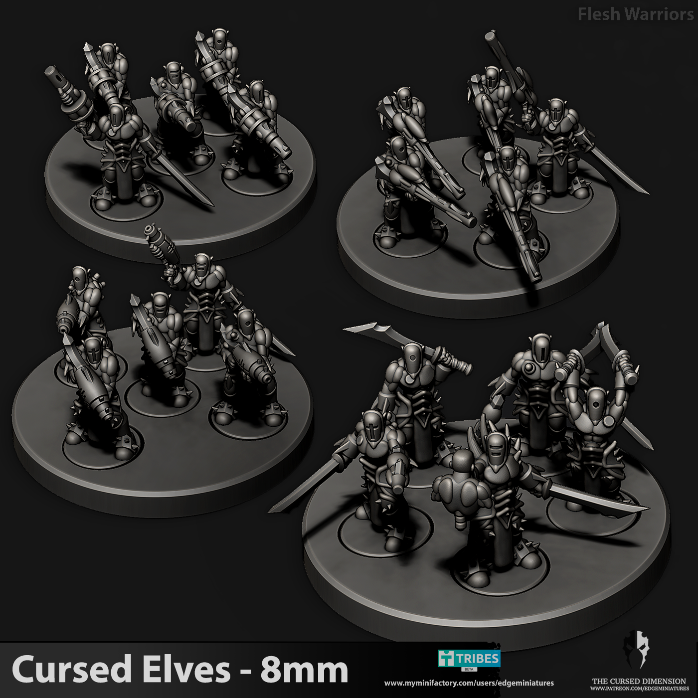 Flesh Warriors - Cursed Elves - 8mm