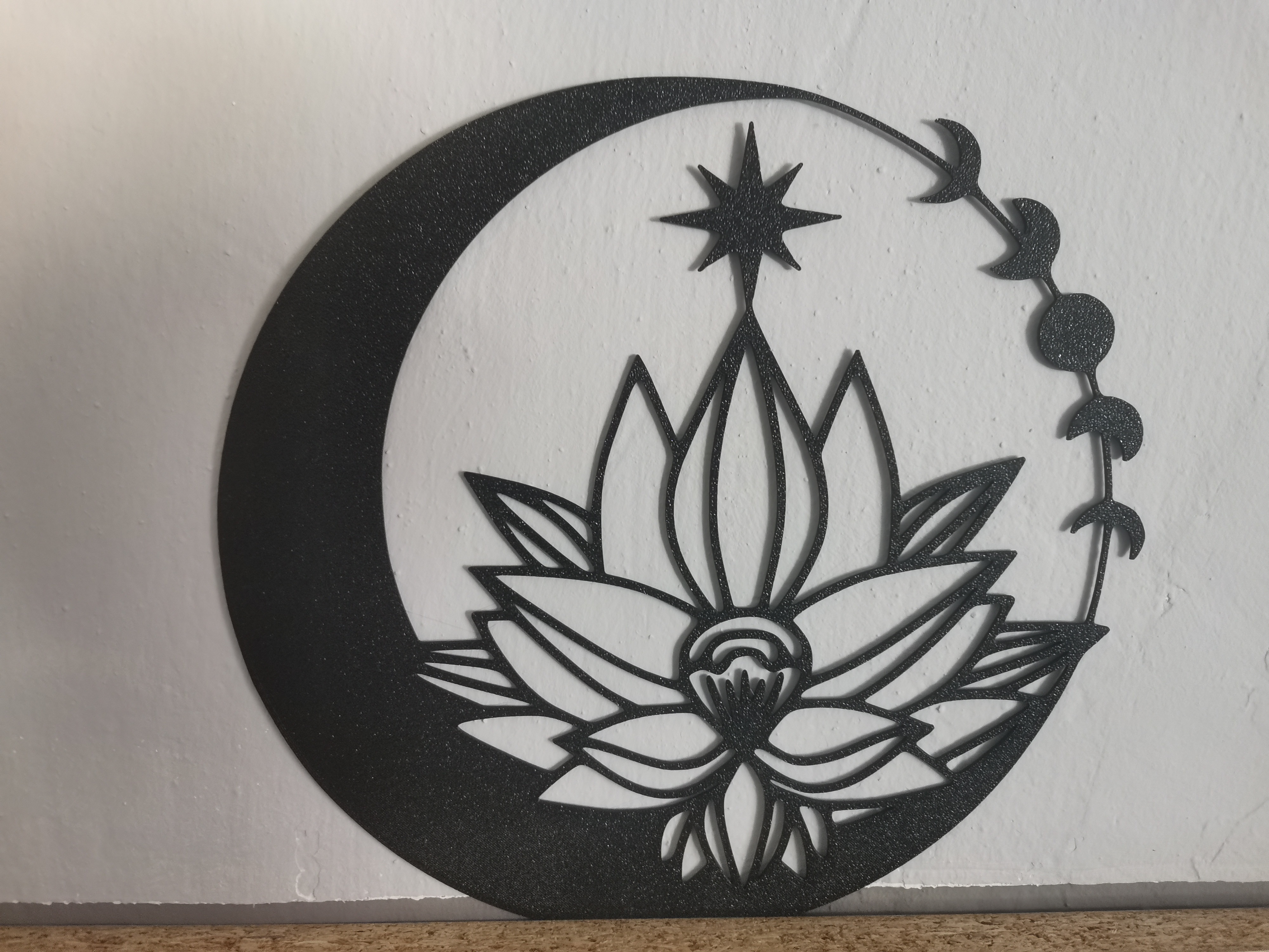 Moon and Lotus wall art