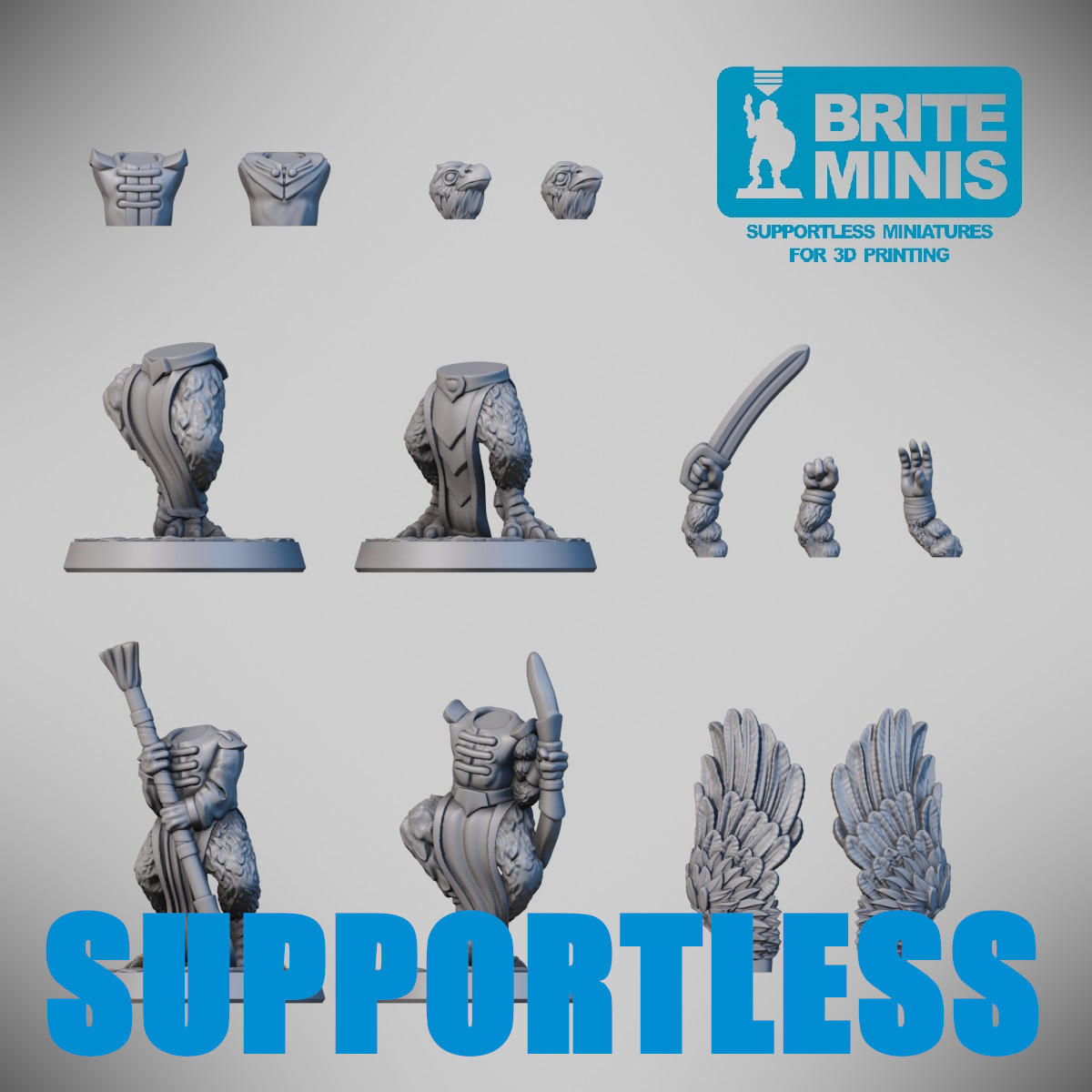 Modular Birdfolk - Supportless & Easy to print - for FDM and resin