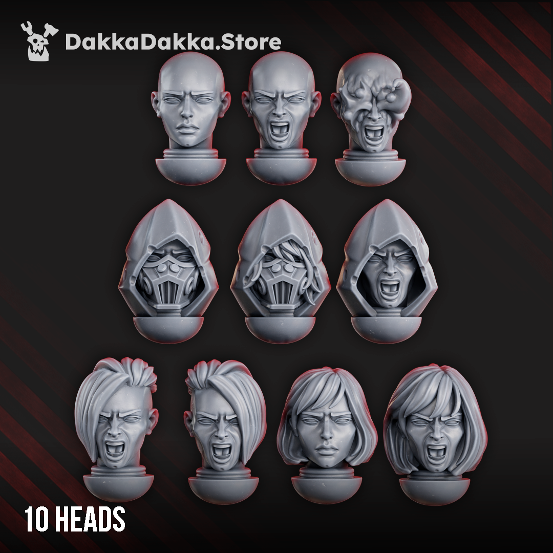 Unholy Space Coven Base Heads Set x10