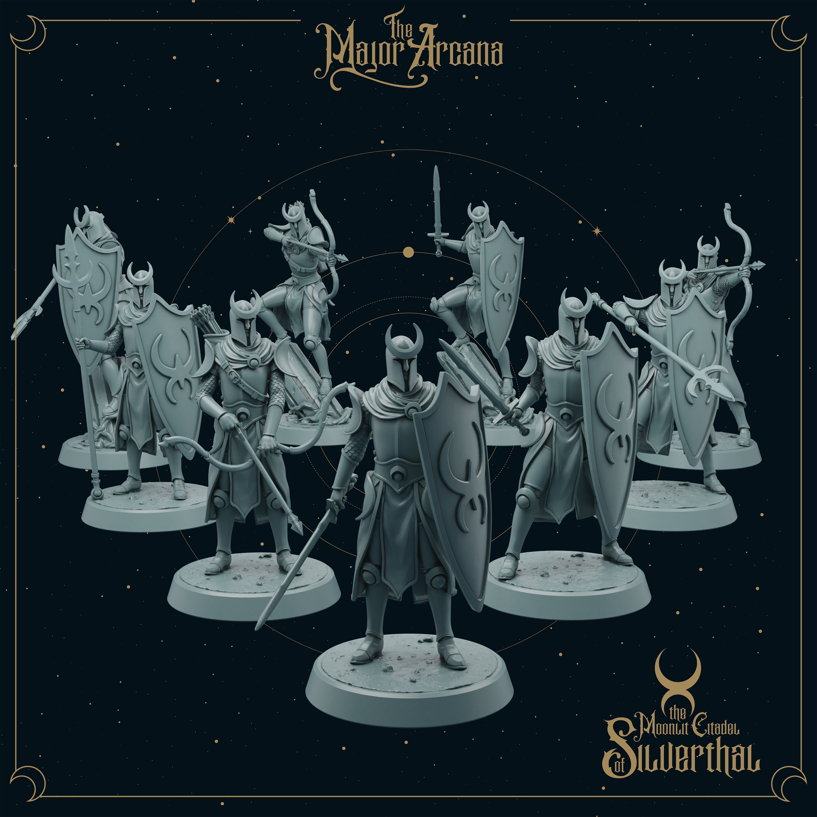 Guards of Silverthal - Elf Knights, 9 Poses