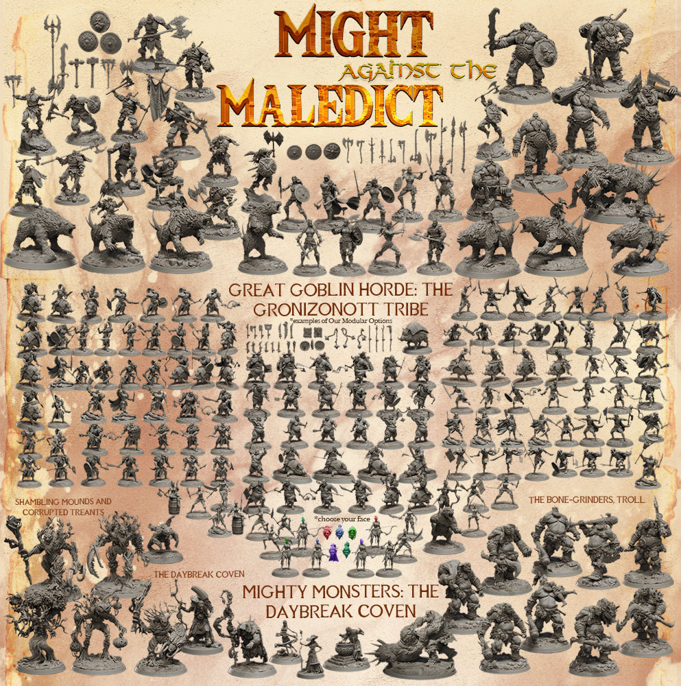 Might Against the Maledict - Miniature Set | Pre-Supported