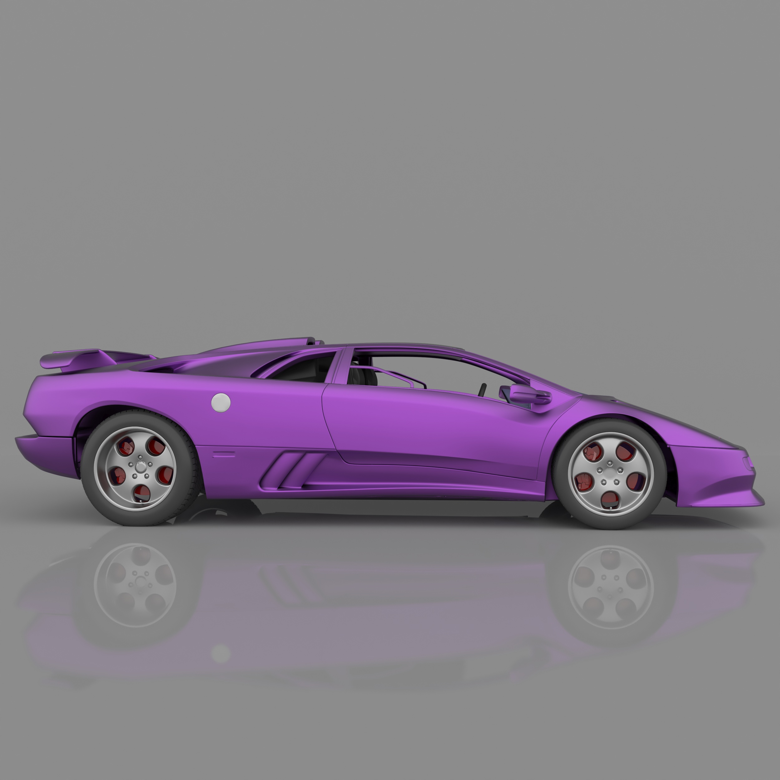 Classic Sports Car 1990s - Highly Detailed 3D Printable Model